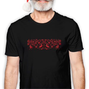 Koszulka męska czarna święta geometryczne wzorki
