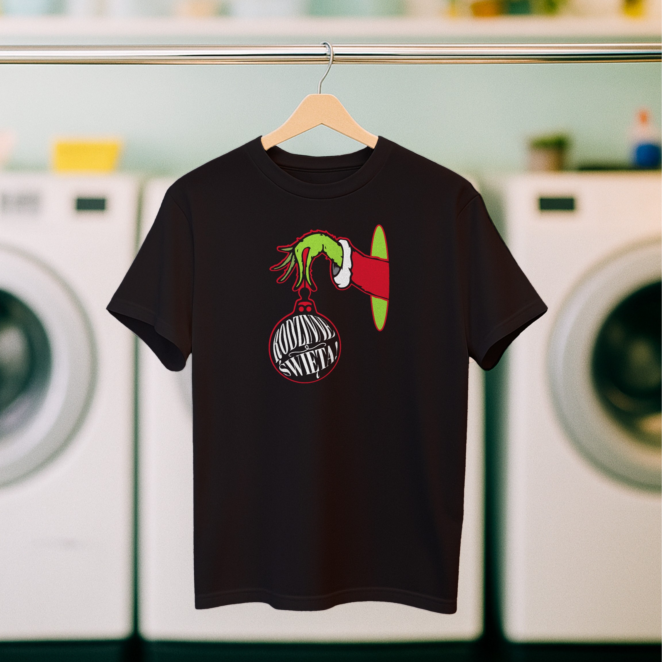 Koszulka męska czarna święta ""Bombka Grincha"" - obrazek 5