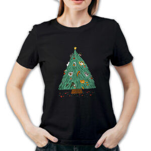 Koszulka damska czarna święta Choinka
