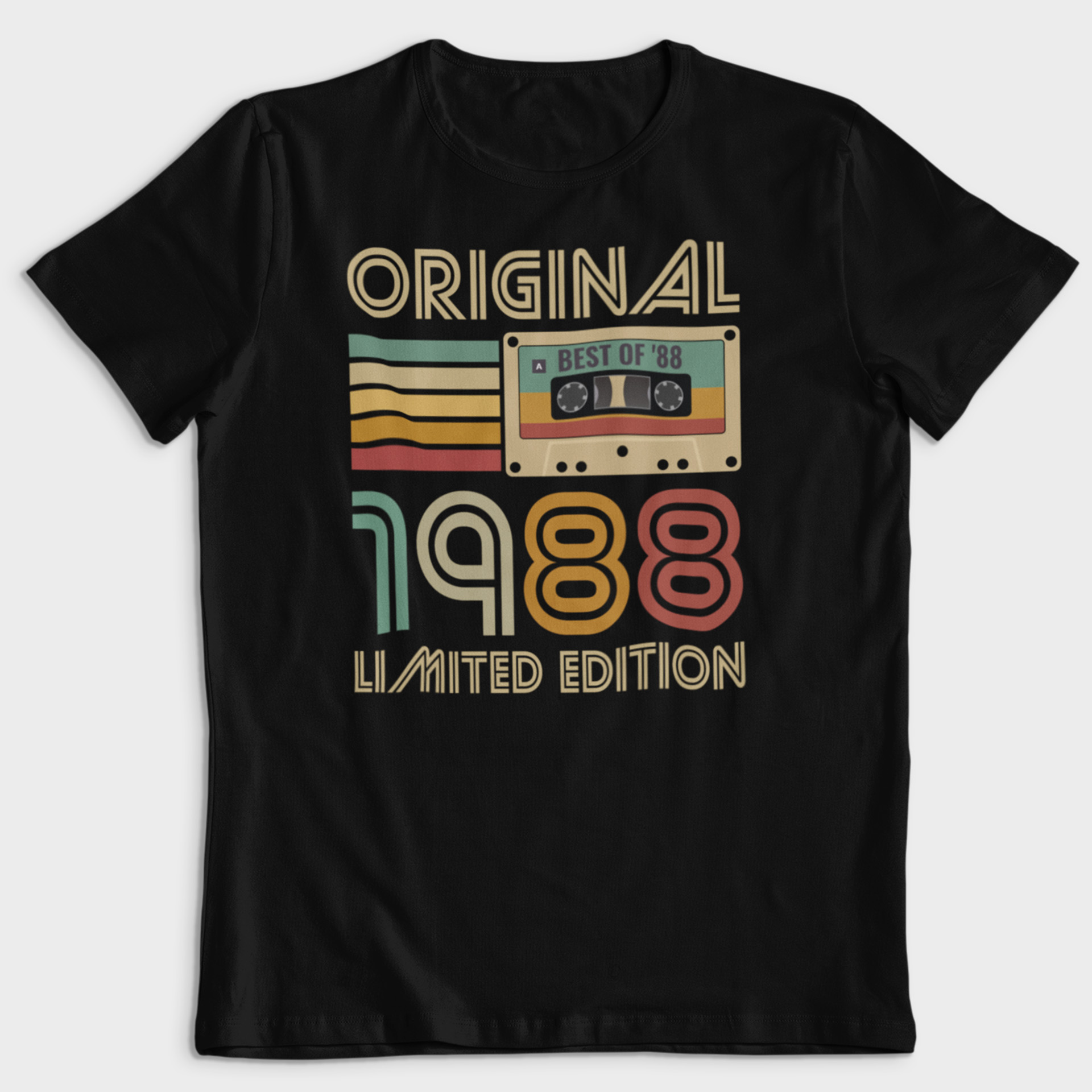 Koszulka męska czarna kaseta rocznik 1988 - obrazek 2