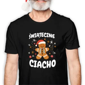 Koszulka męska czarna święta ""Świąteczne Ciacho""