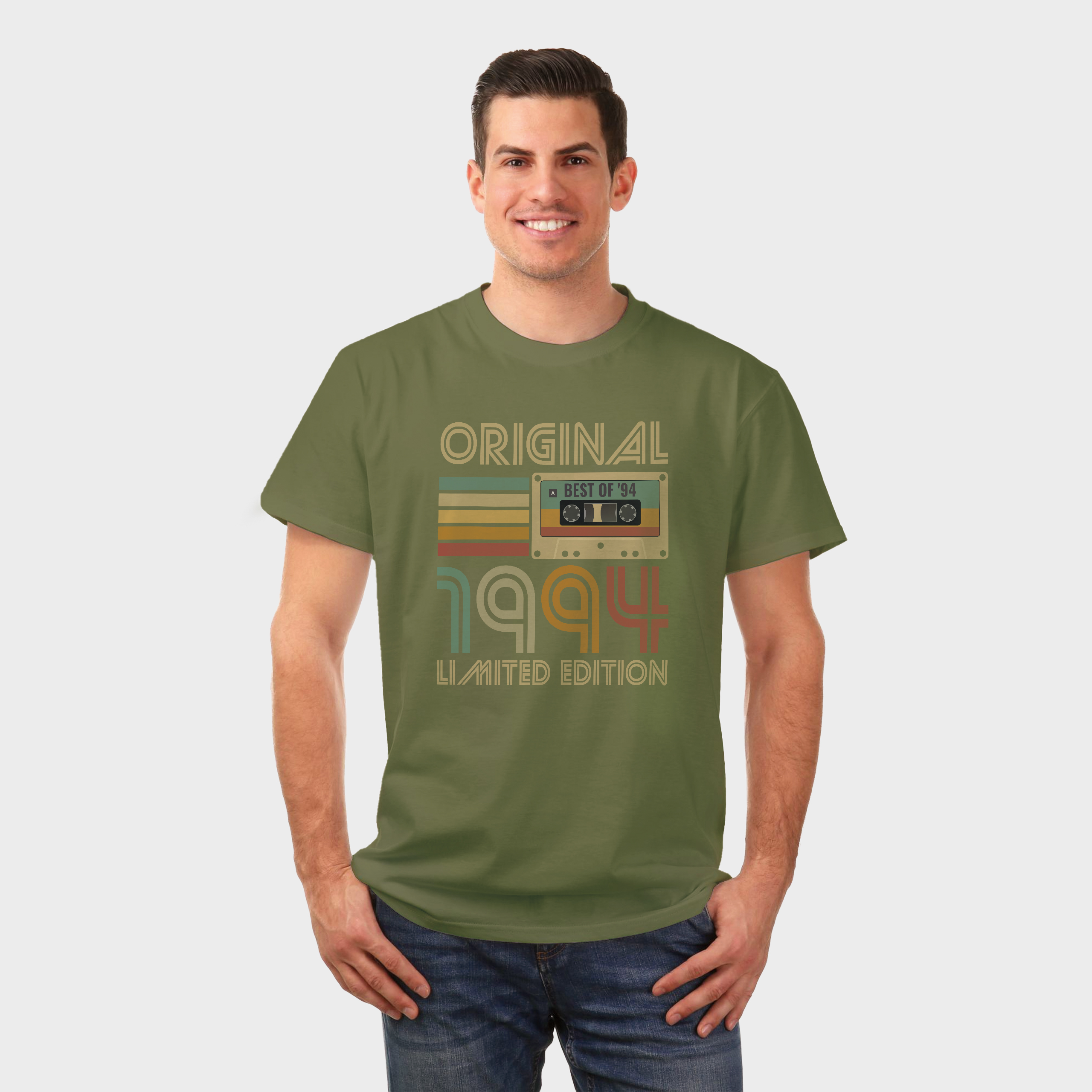 Koszulka męska khaki 1994 kaseta - obrazek 3