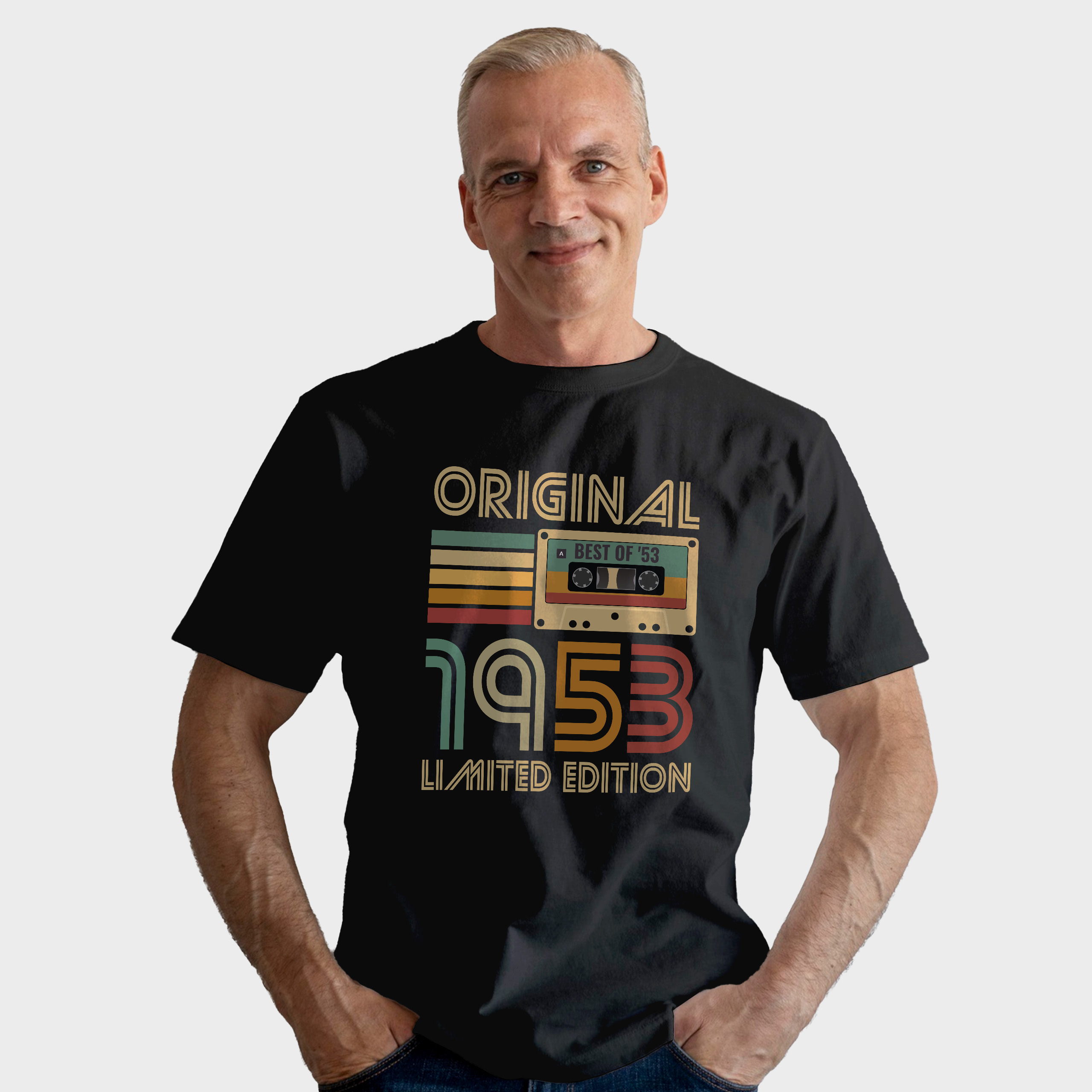 Koszulka męska czarna kaseta rocznik 1953 - obrazek 3