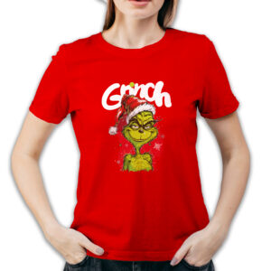 Koszulka damska czerwona święta "Grinch"