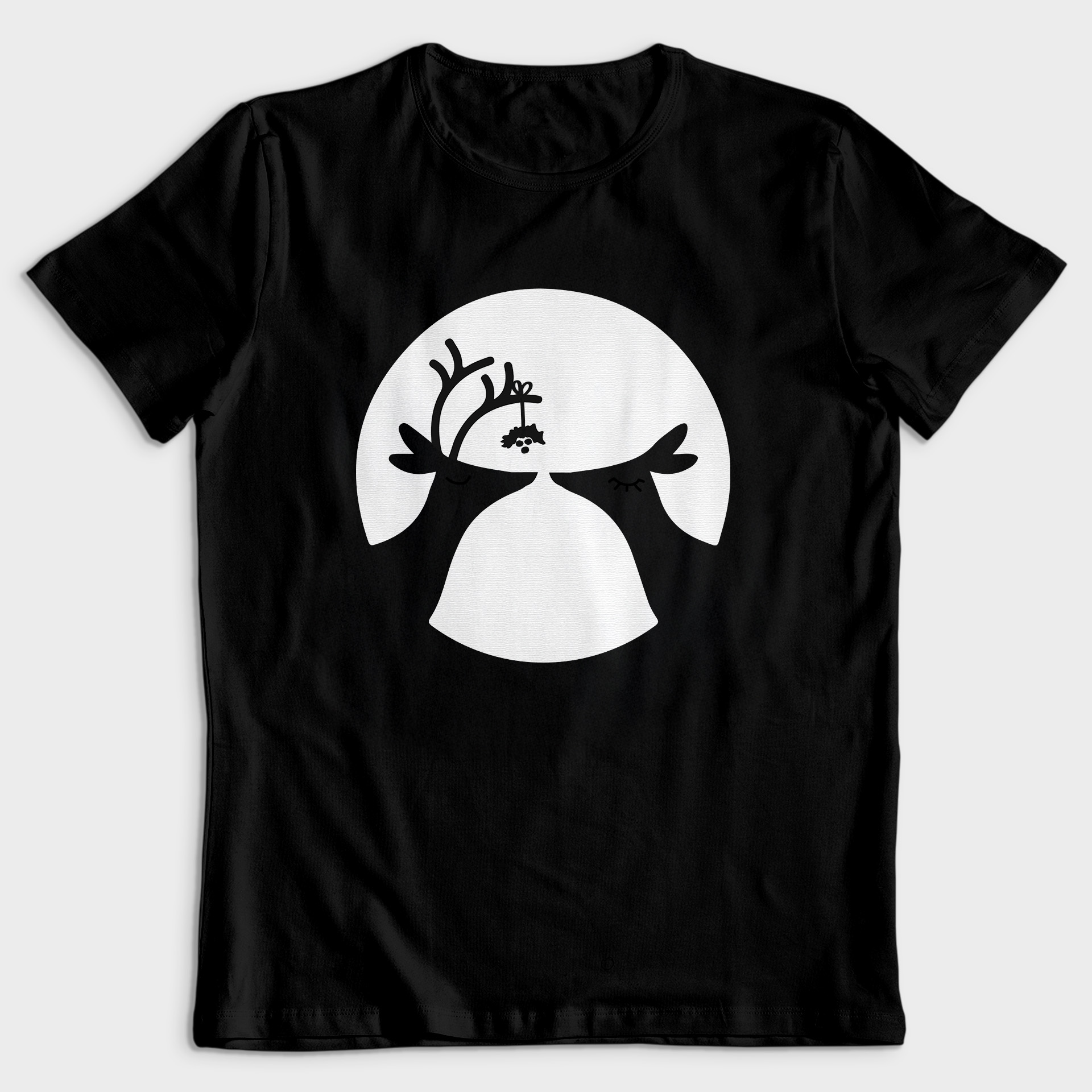 Koszulka męska czarna święta Renifery - obrazek 2