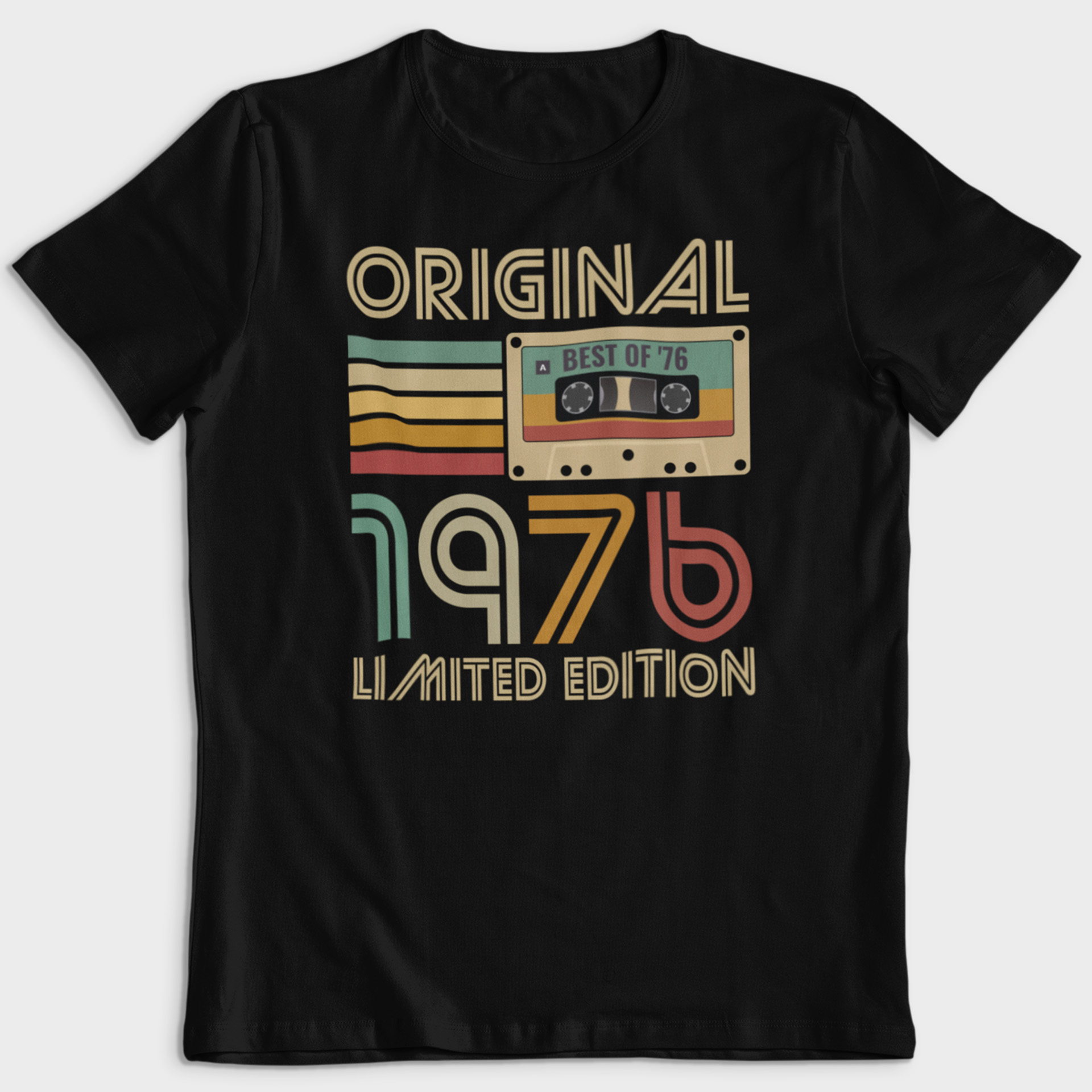 Koszulka męska czarna kaseta rocznik 1976 - obrazek 2