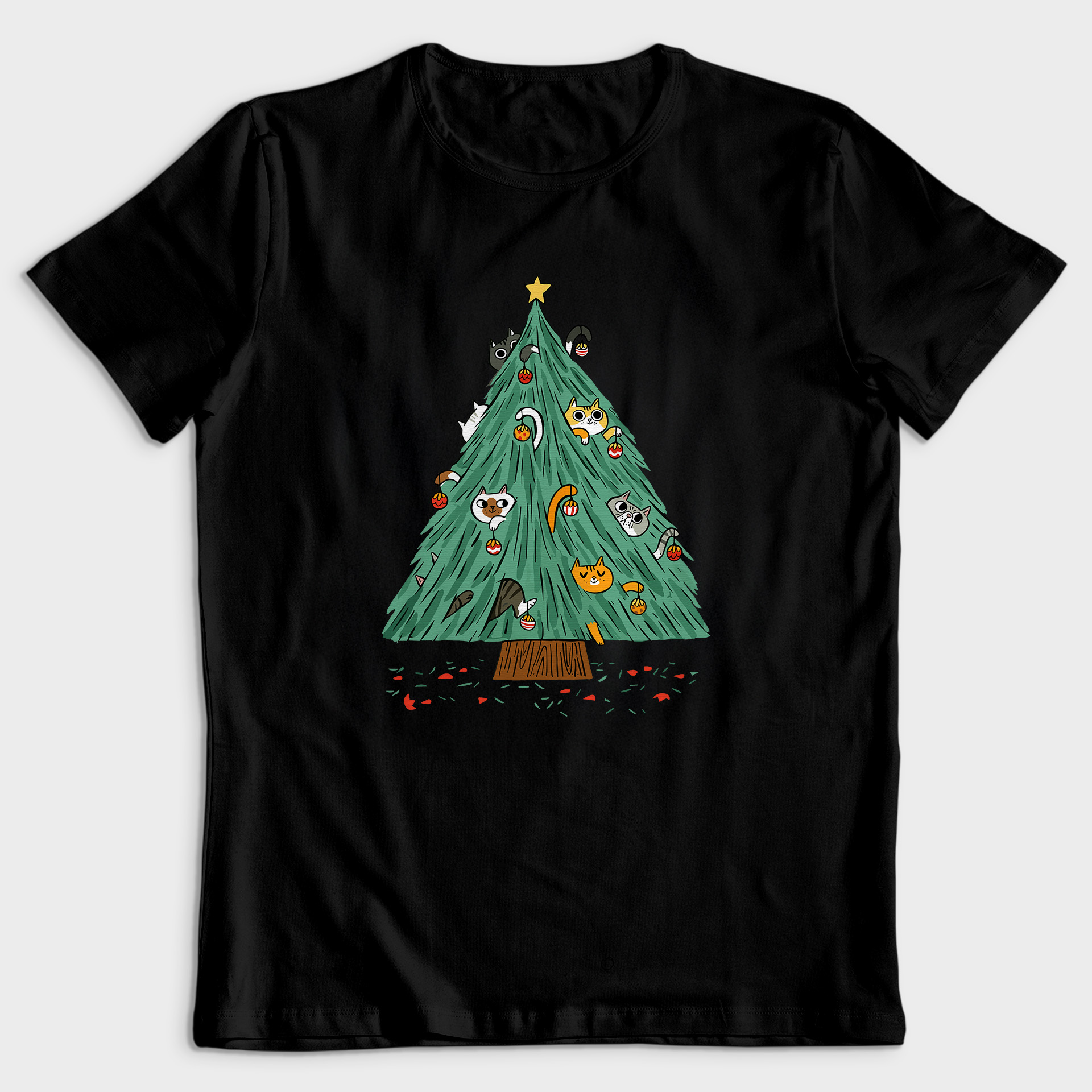 Koszulka męska czarna święta Choinka - obrazek 2