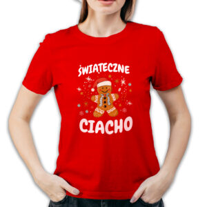 Koszulka damska czerwona święta "Świąteczne Ciacho"