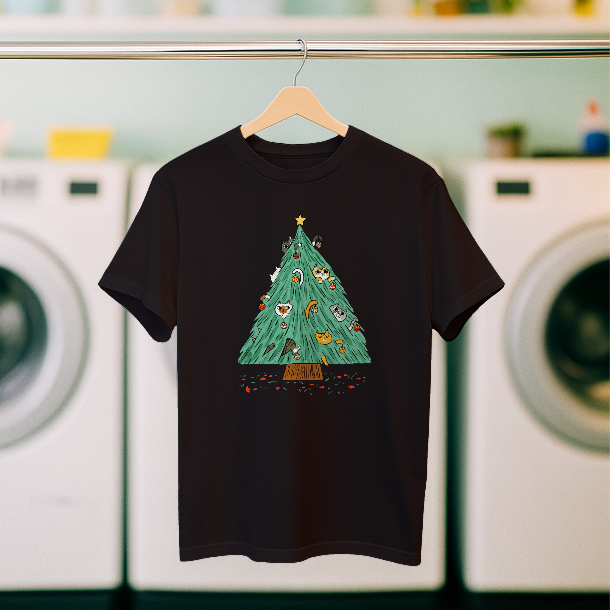 Koszulka męska czarna święta Choinka - obrazek 5