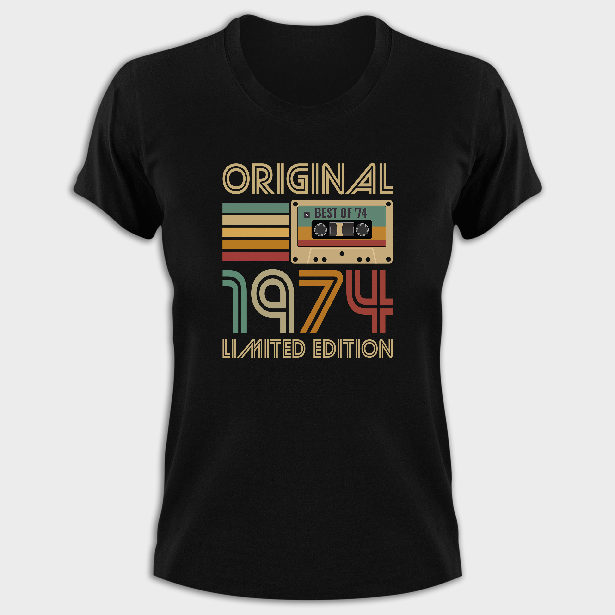 Koszulka damska czarna kaseta rocznik 1974 - obrazek 2