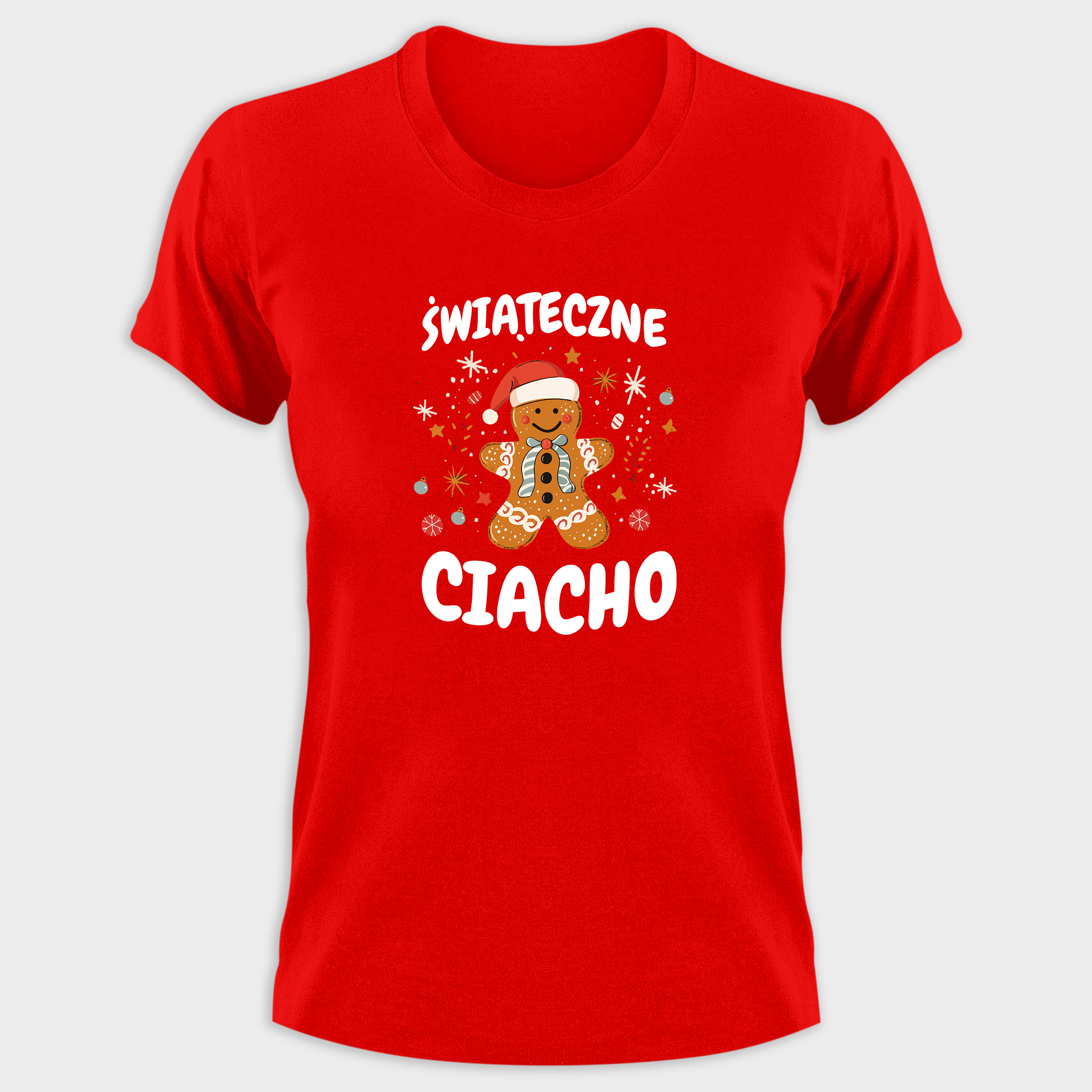 Koszulka damska czerwona święta "Świąteczne Ciacho" - obrazek 2