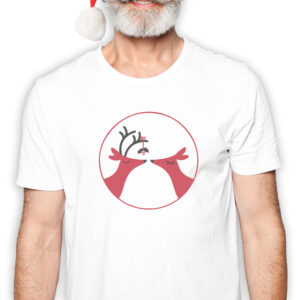 Koszulka męska biała święta ""Zakochane renifery""