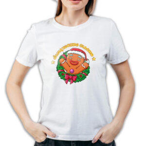 Koszulka damska biała święta "Świąteczne Ciacho"