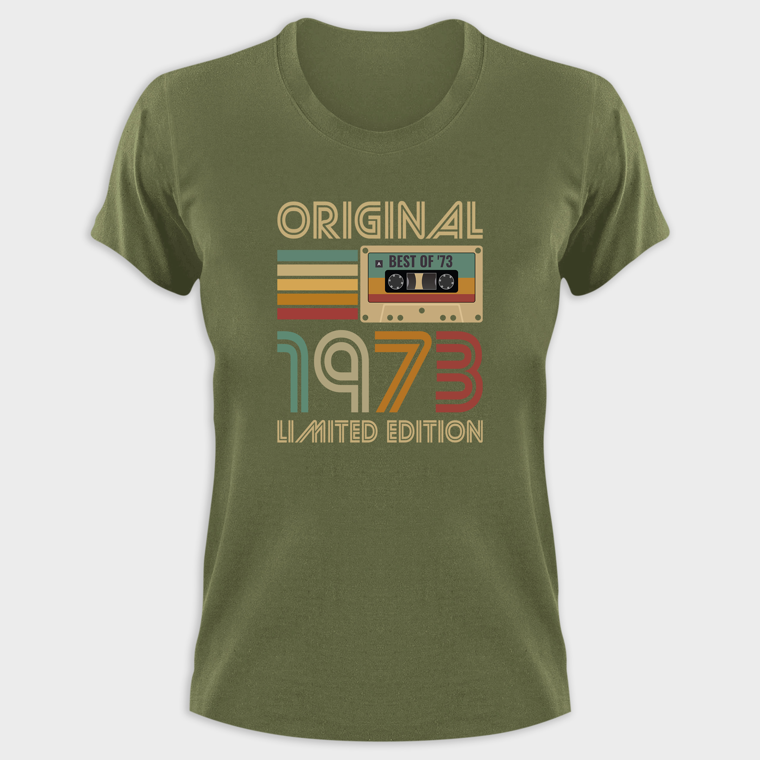 Koszulka damska khaki 1973 kaseta - obrazek 2