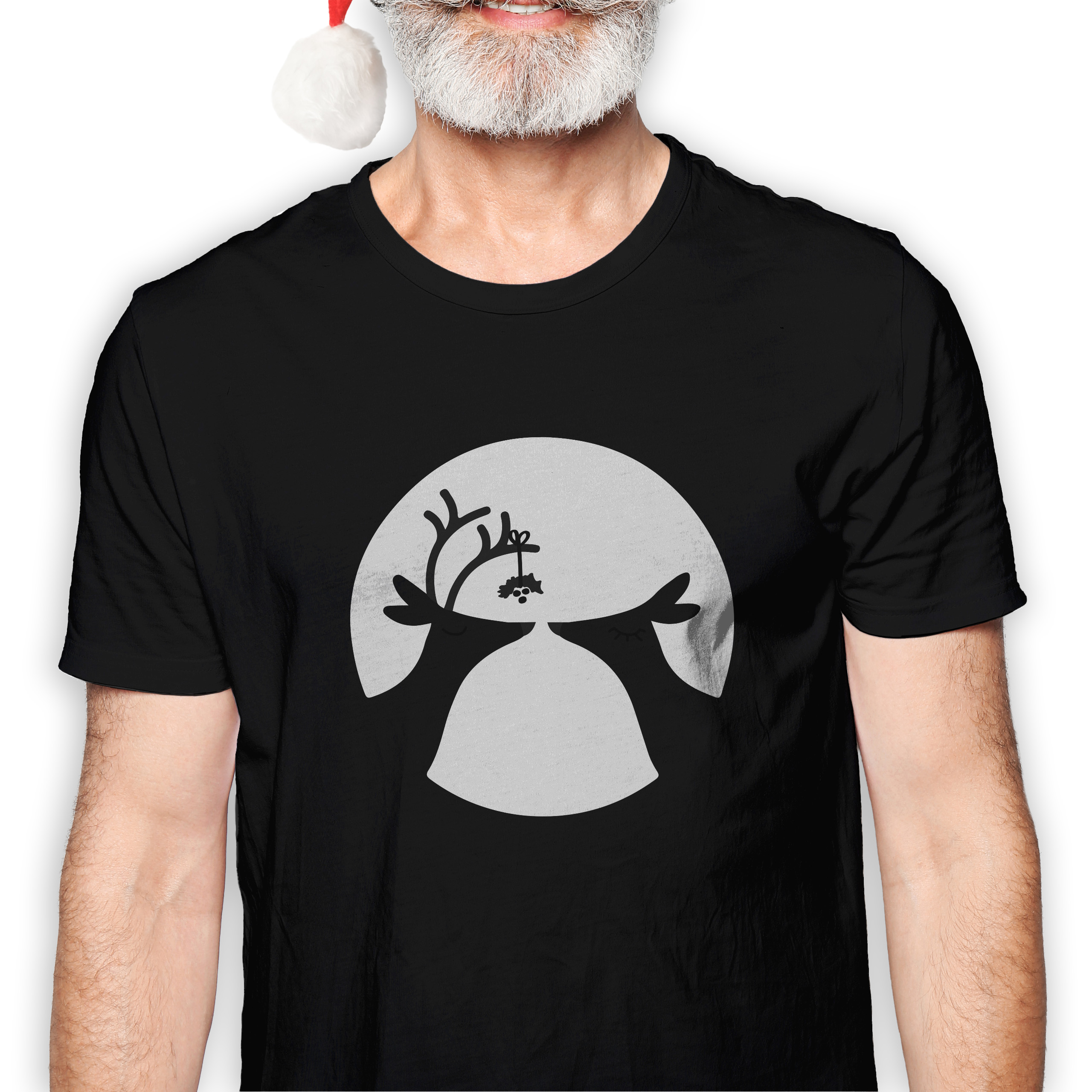 Koszulka męska czarna święta Renifery