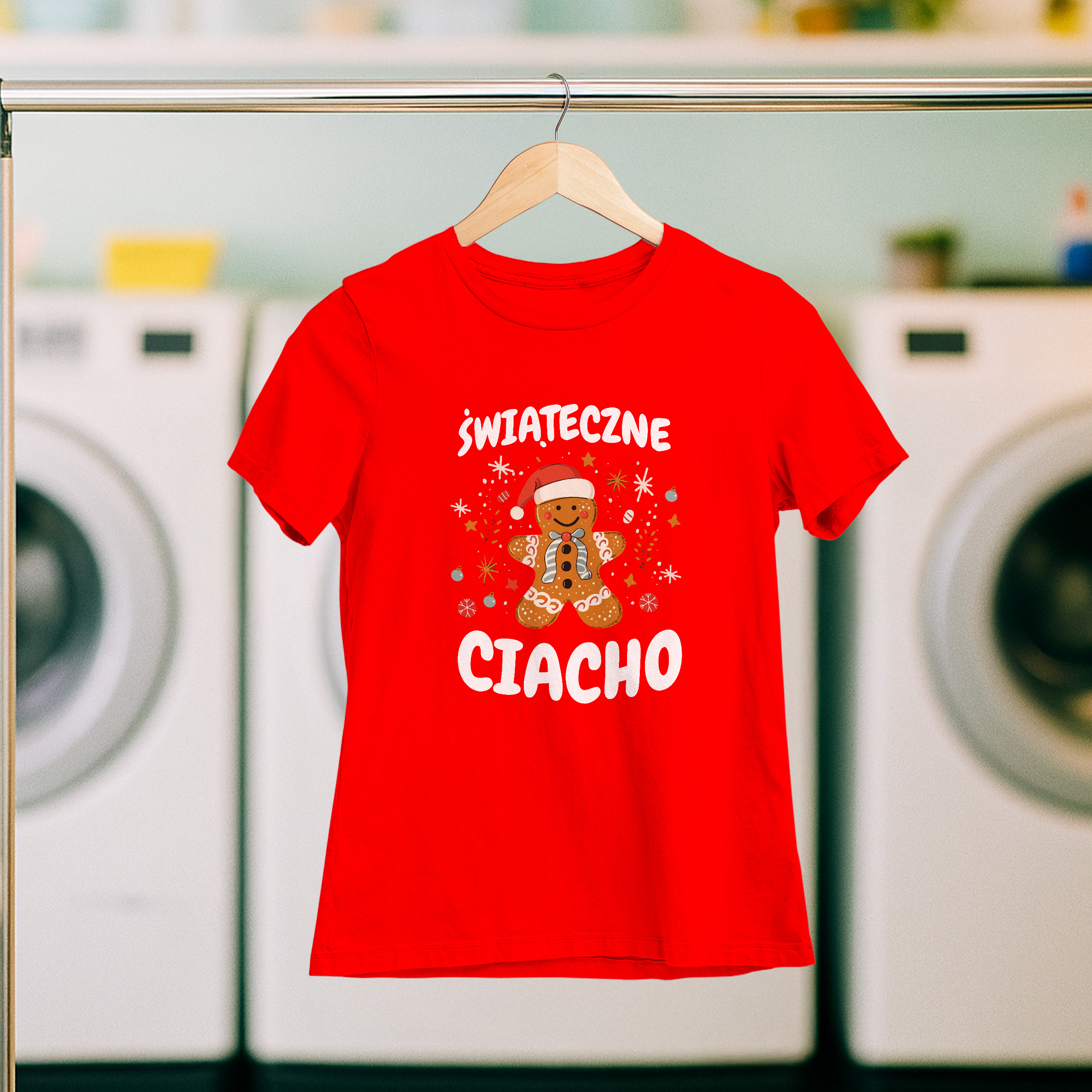 Koszulka damska czerwona święta "Świąteczne Ciacho" - obrazek 5