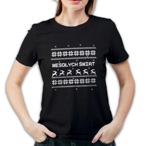 Koszulka damska czarna święta wzorki geometryczne