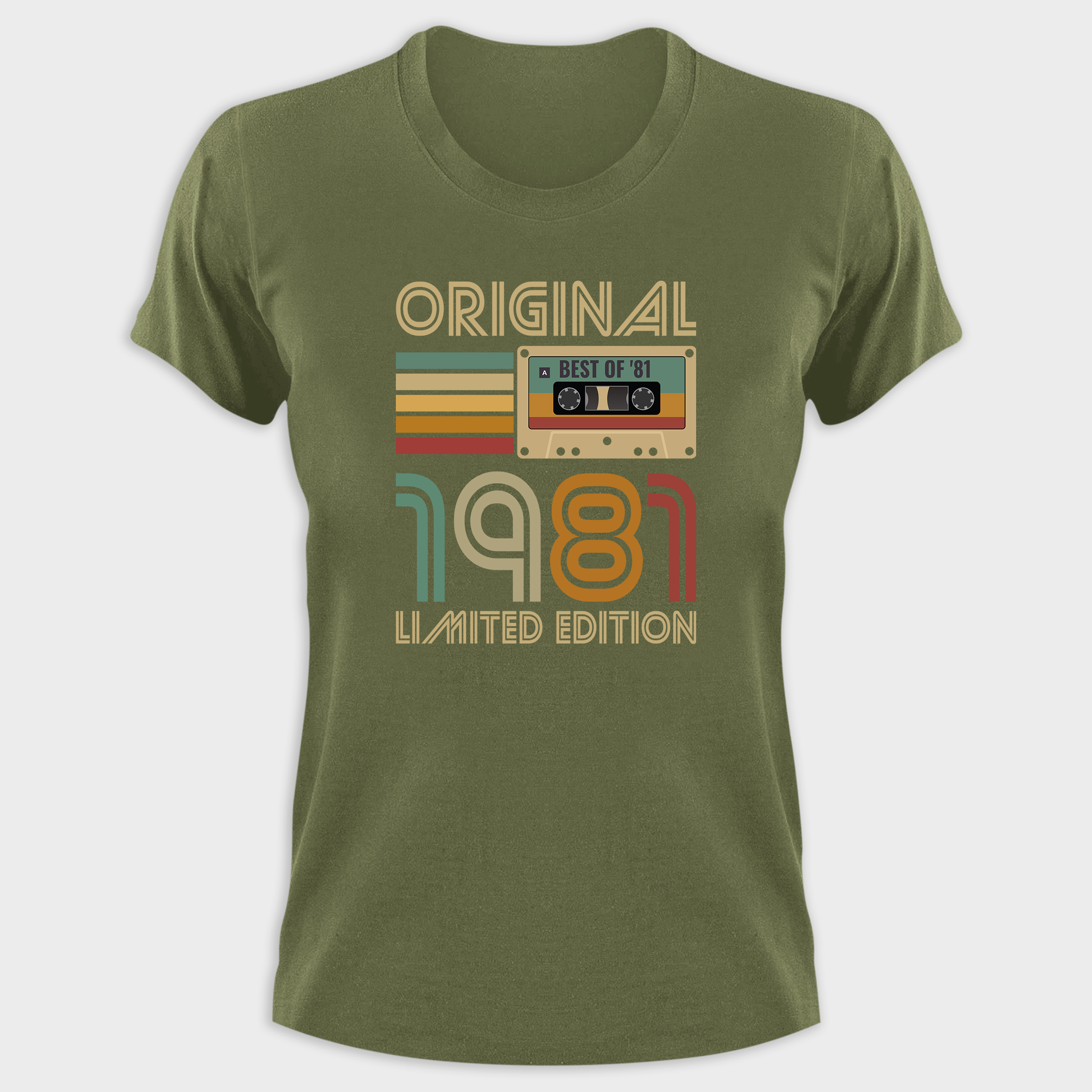 Koszulka damska khaki 1981 kaseta - obrazek 2