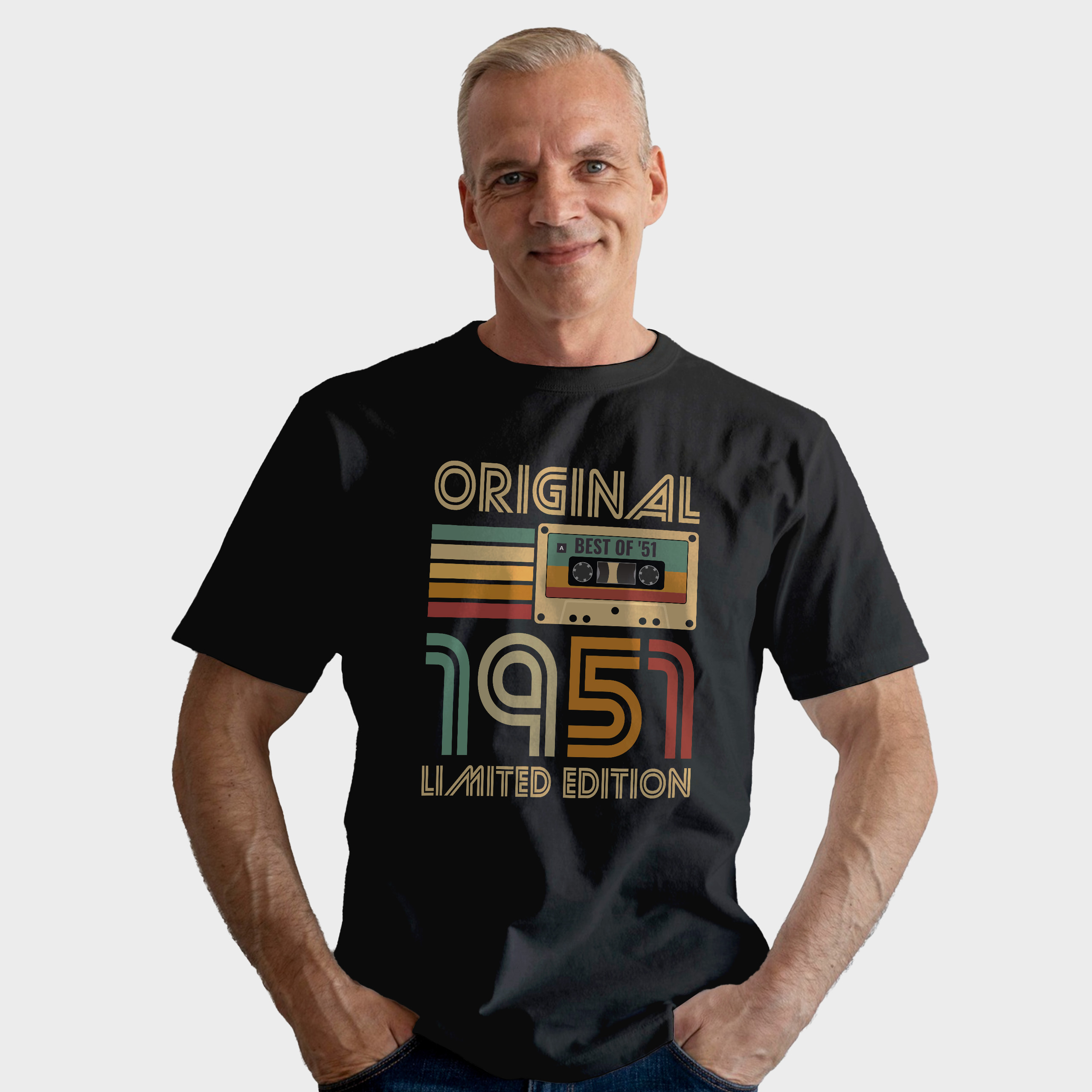 Koszulka męska czarna kaseta rocznik 1951 - obrazek 3