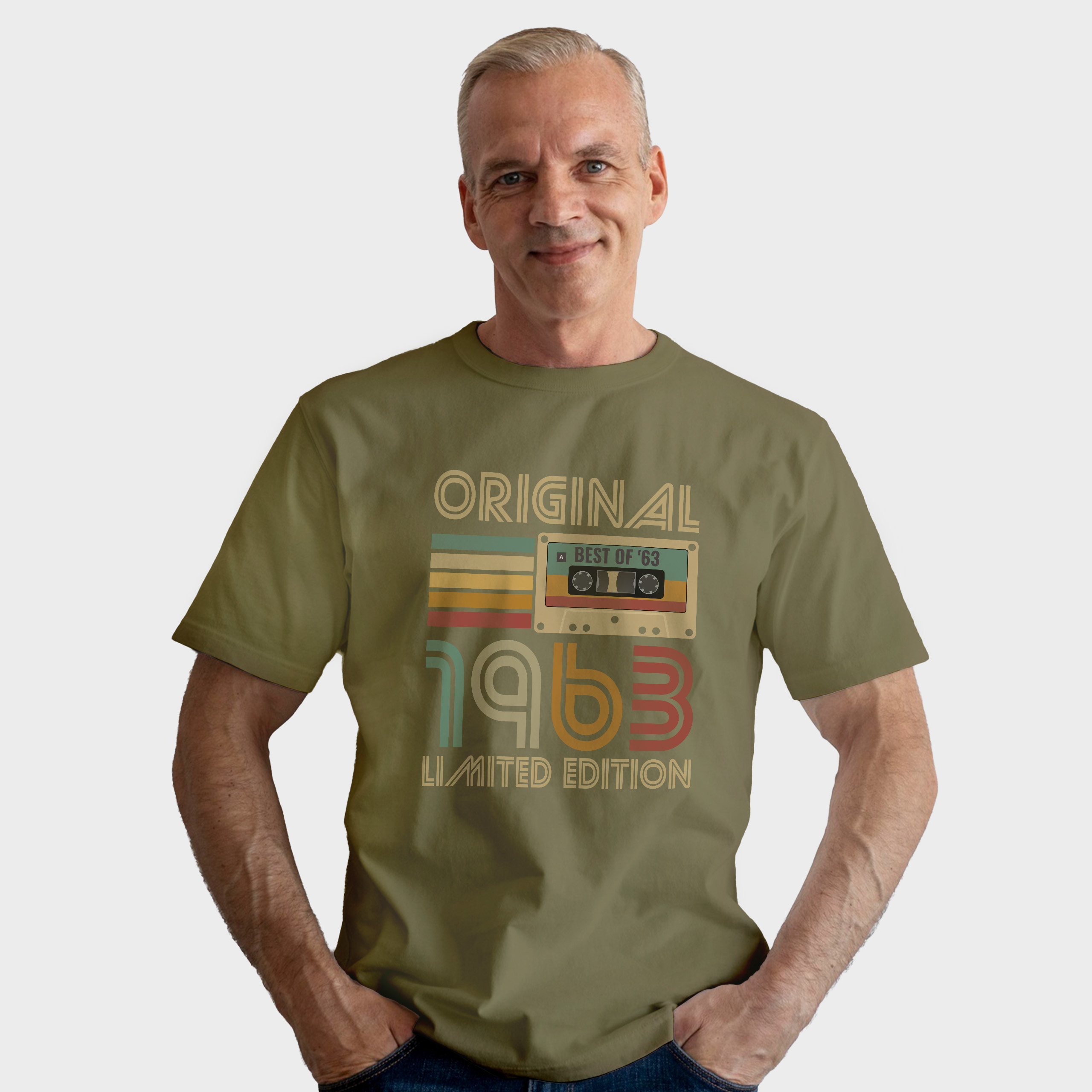 Koszulka męska khaki 1963 kaseta - obrazek 3