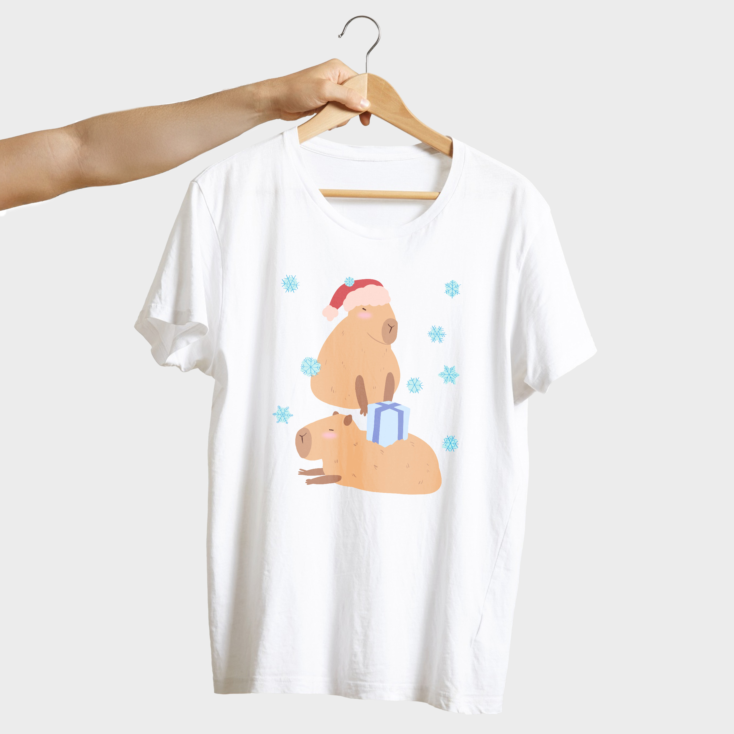 Koszulka męska biała święta Kapibara - obrazek 4