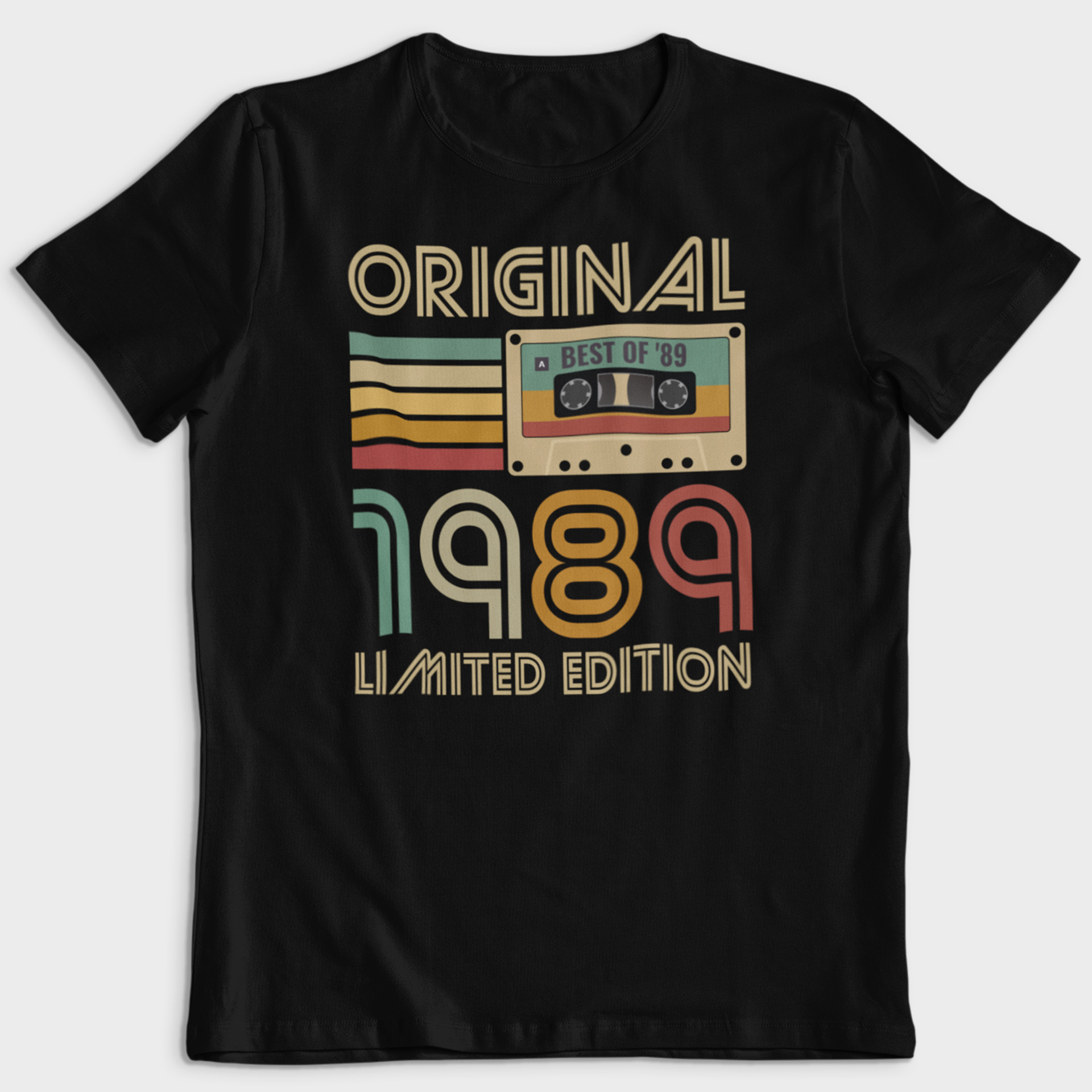 Koszulka męska czarna kaseta rocznik 1989 - obrazek 2