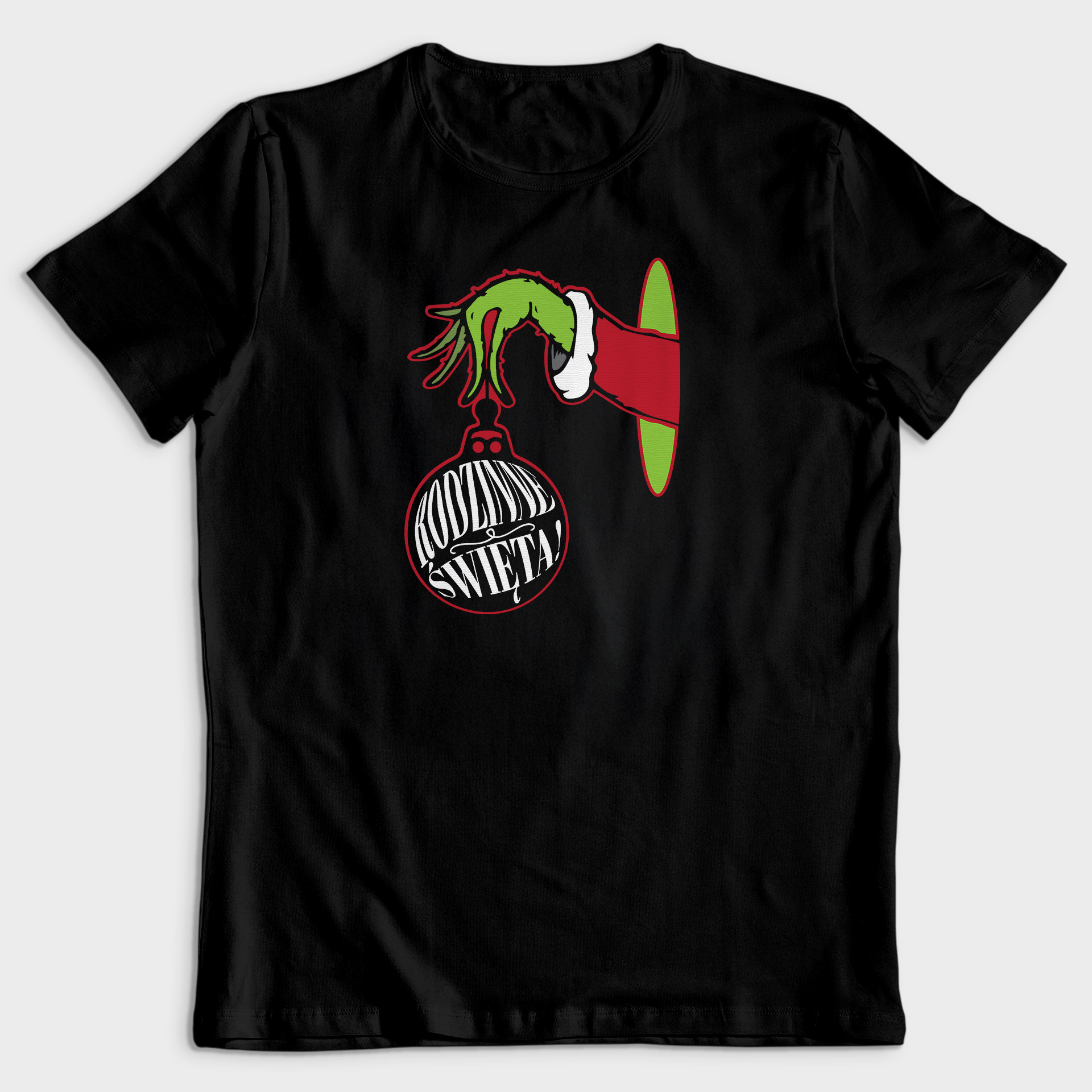 Koszulka męska czarna święta ""Bombka Grincha"" - obrazek 2