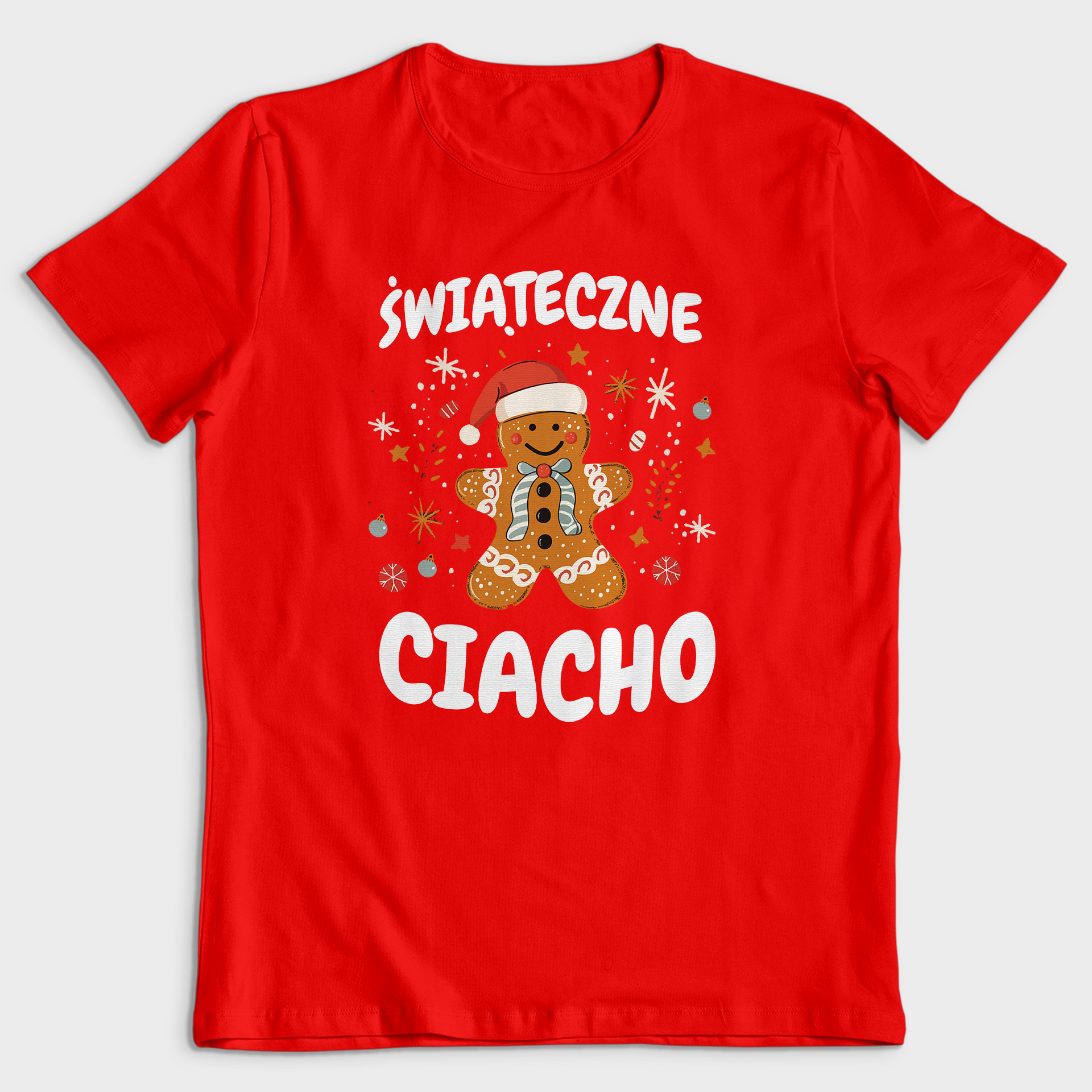 Koszulka męska czerwona święta "Świąteczne Ciacho" - obrazek 2
