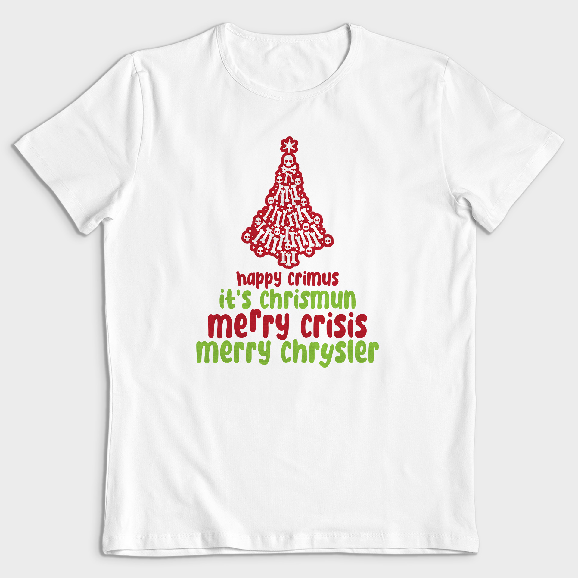 Koszulka męska biała święta ""Happy crimus it's chrismun"" - obrazek 2