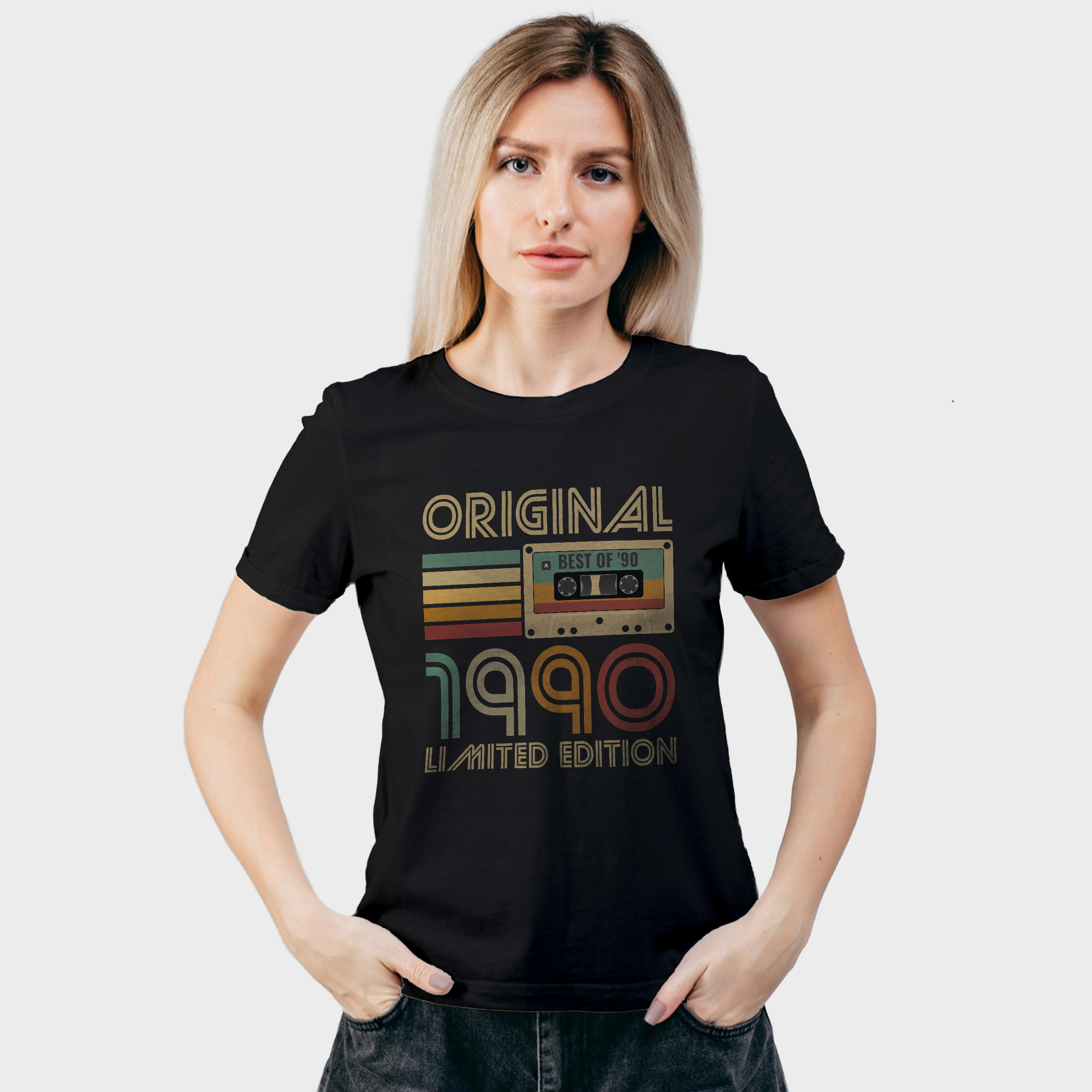 Koszulka damska czarna 1990 kaseta - obrazek 3