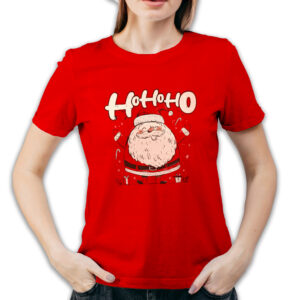 Koszulka damska czerwona święta Święty Mikołaj "Ho ho ho"