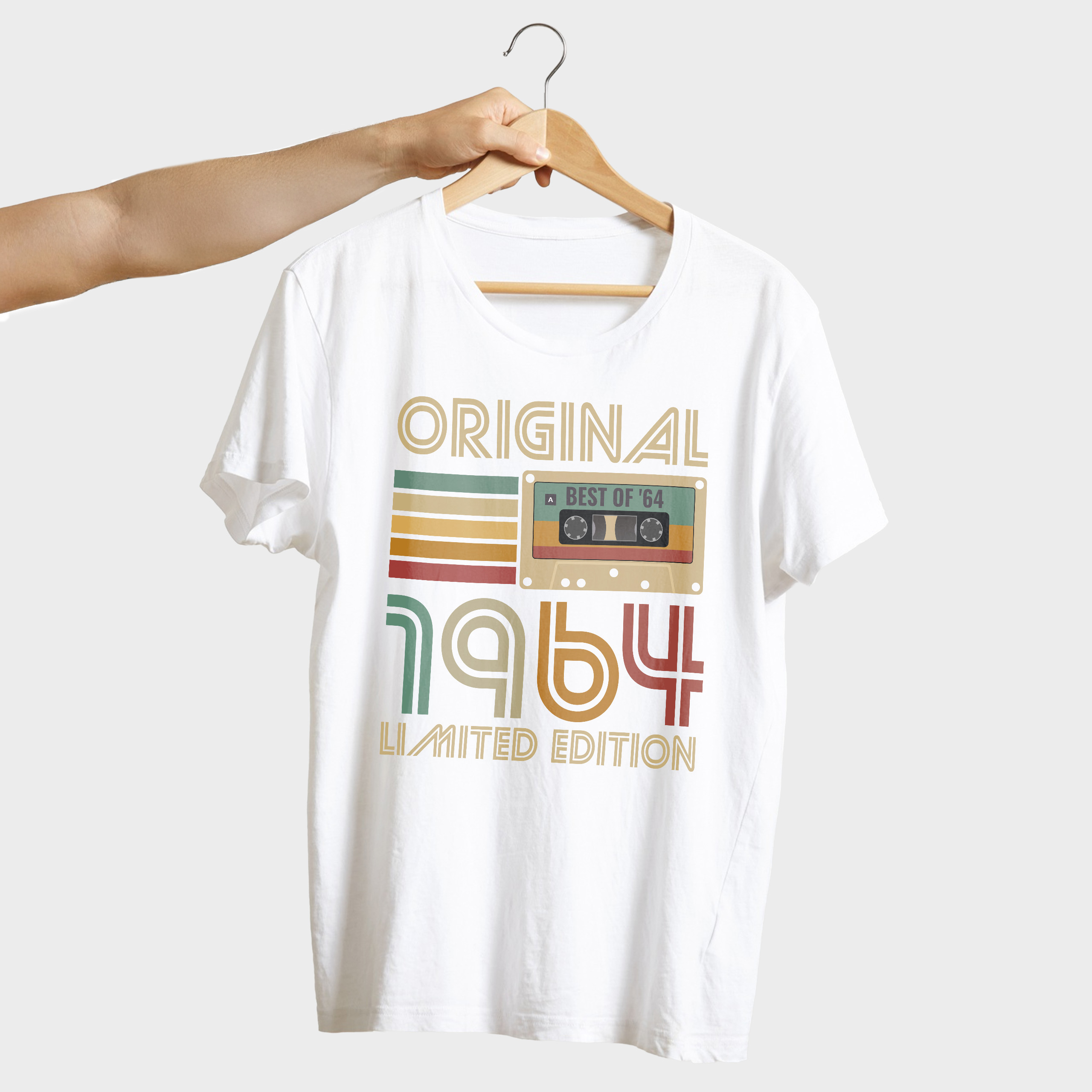Koszulka męska biała 1964 kaseta - obrazek 4
