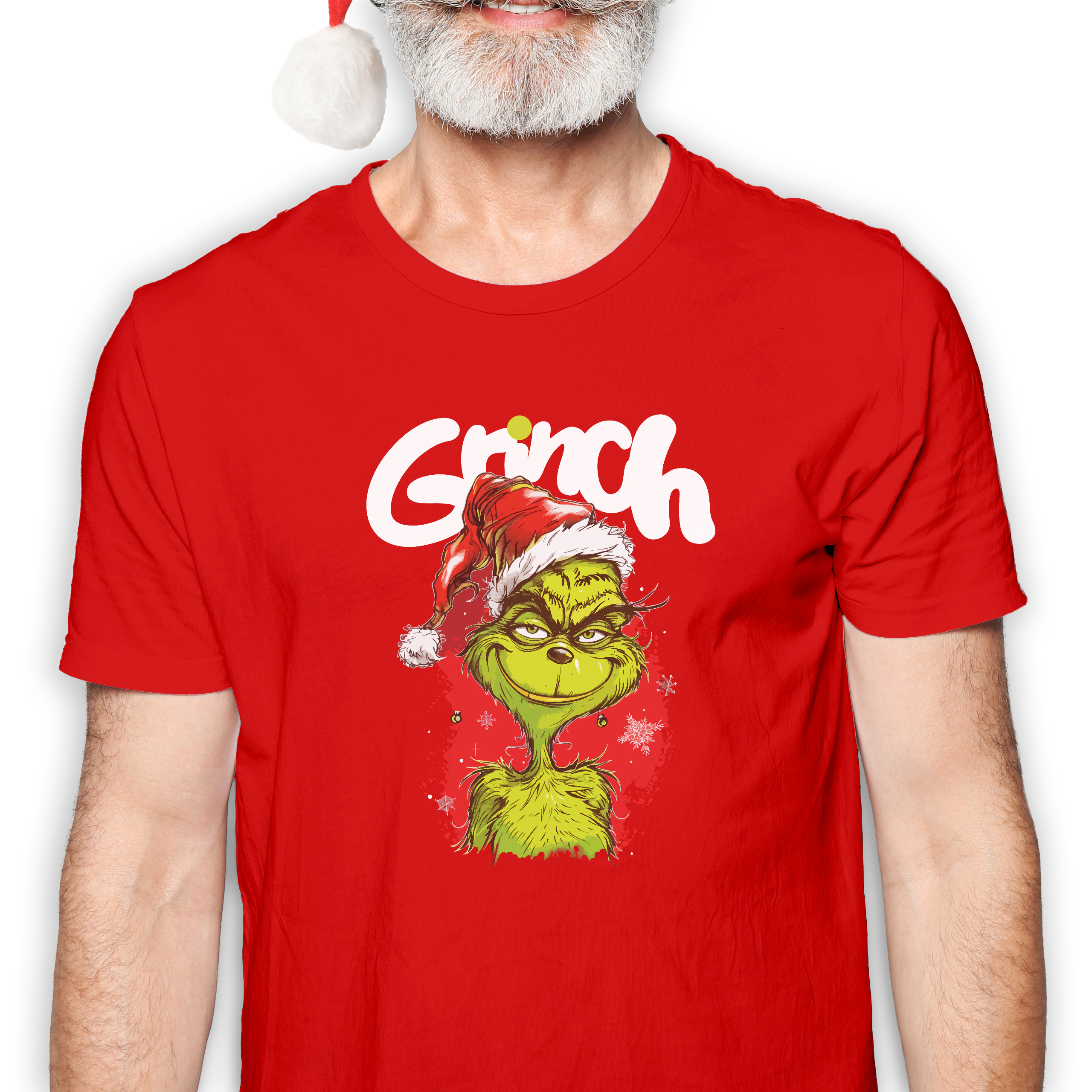Koszulka męska czerwona święta ""Grinch""