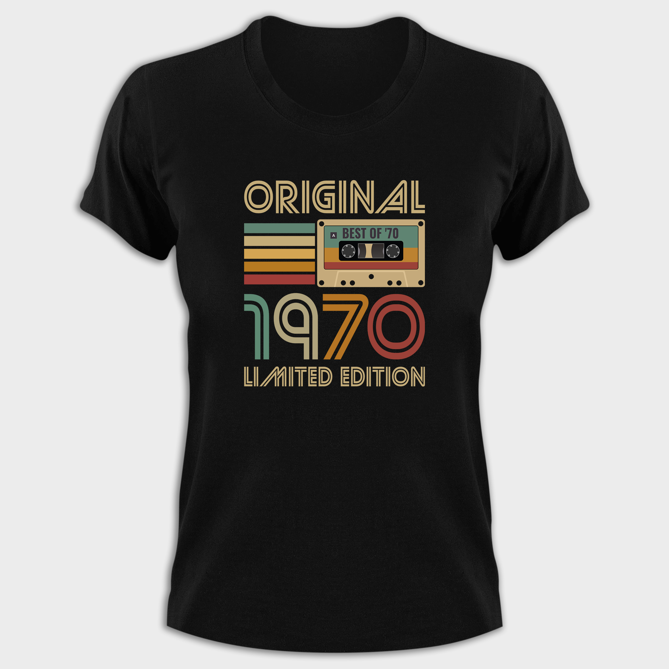 Koszulka damska czarna 1970 kaseta - obrazek 2