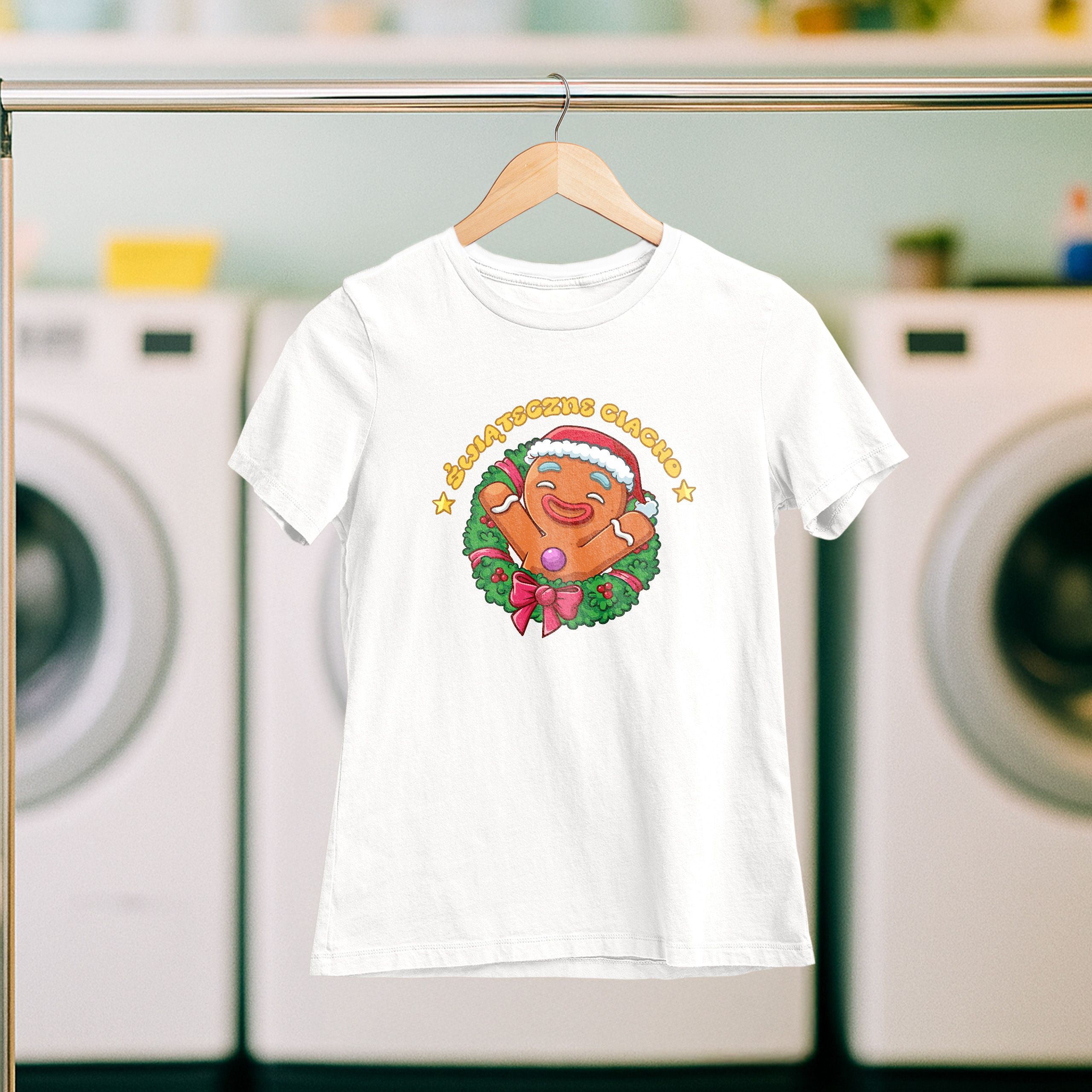 Koszulka damska biała święta "Świąteczne Ciacho" - obrazek 5