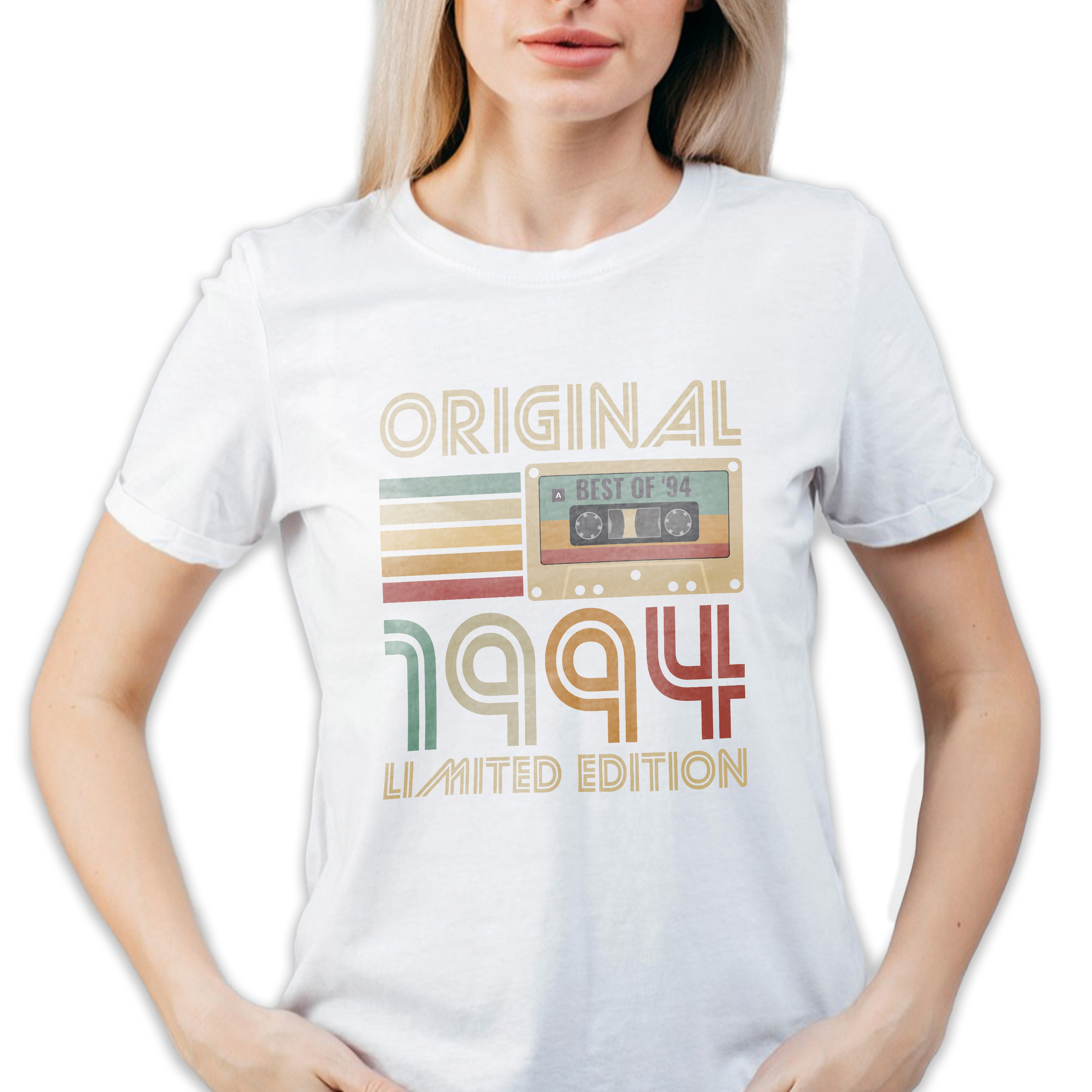Koszulka damska biała 1994 kaseta