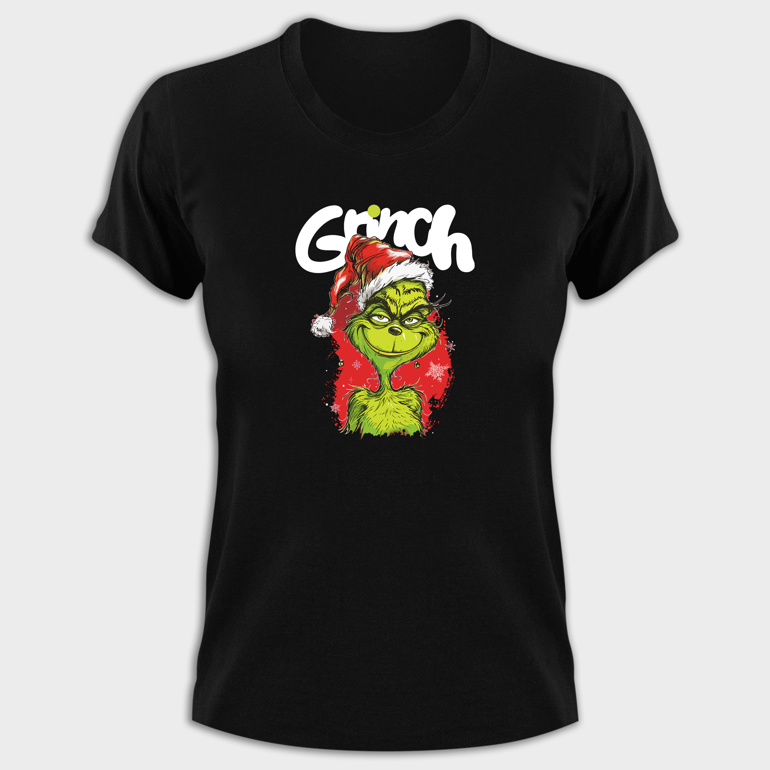 Koszulka damska czarna święta Grinch - obrazek 2