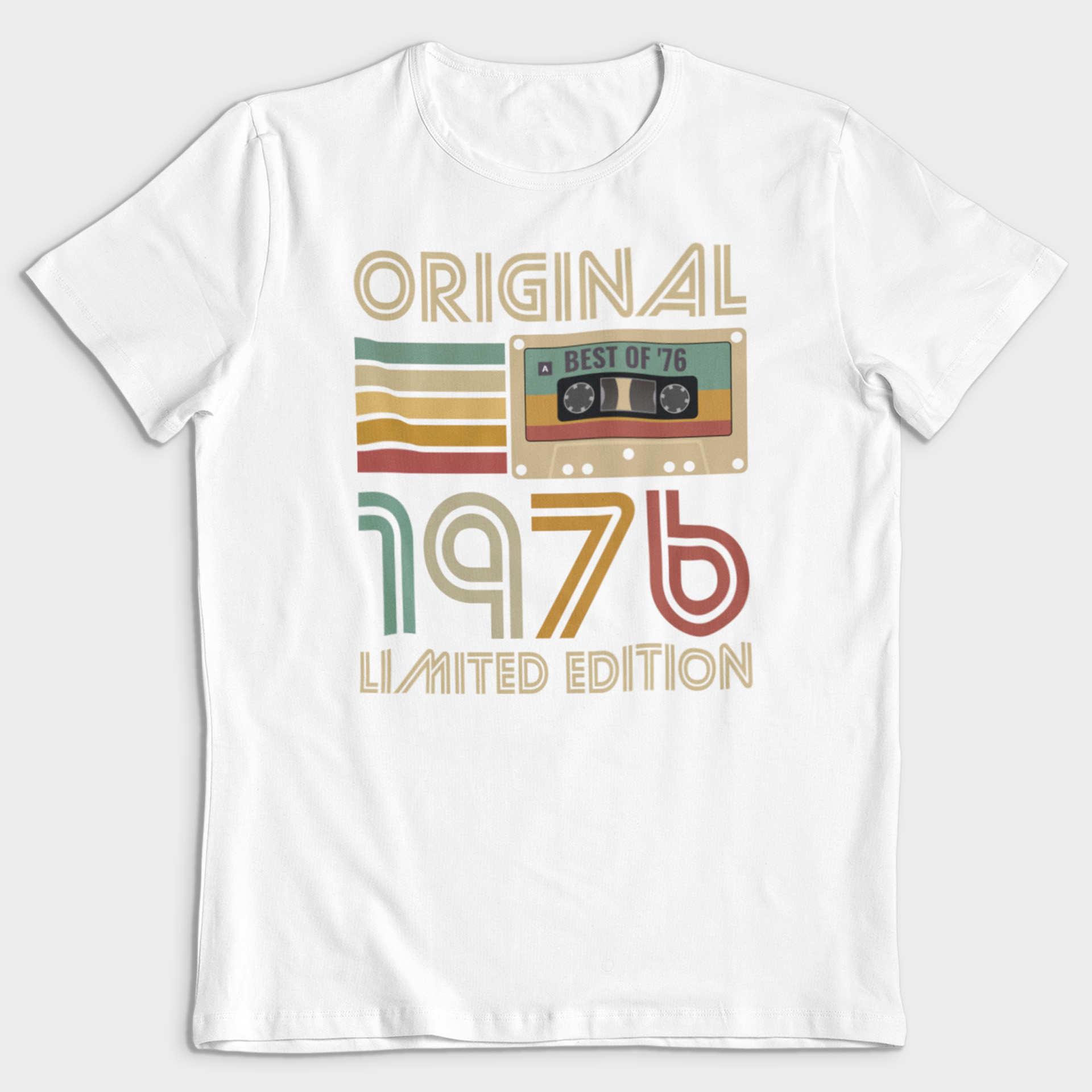Koszulka męska biała 1976 kaseta - obrazek 2