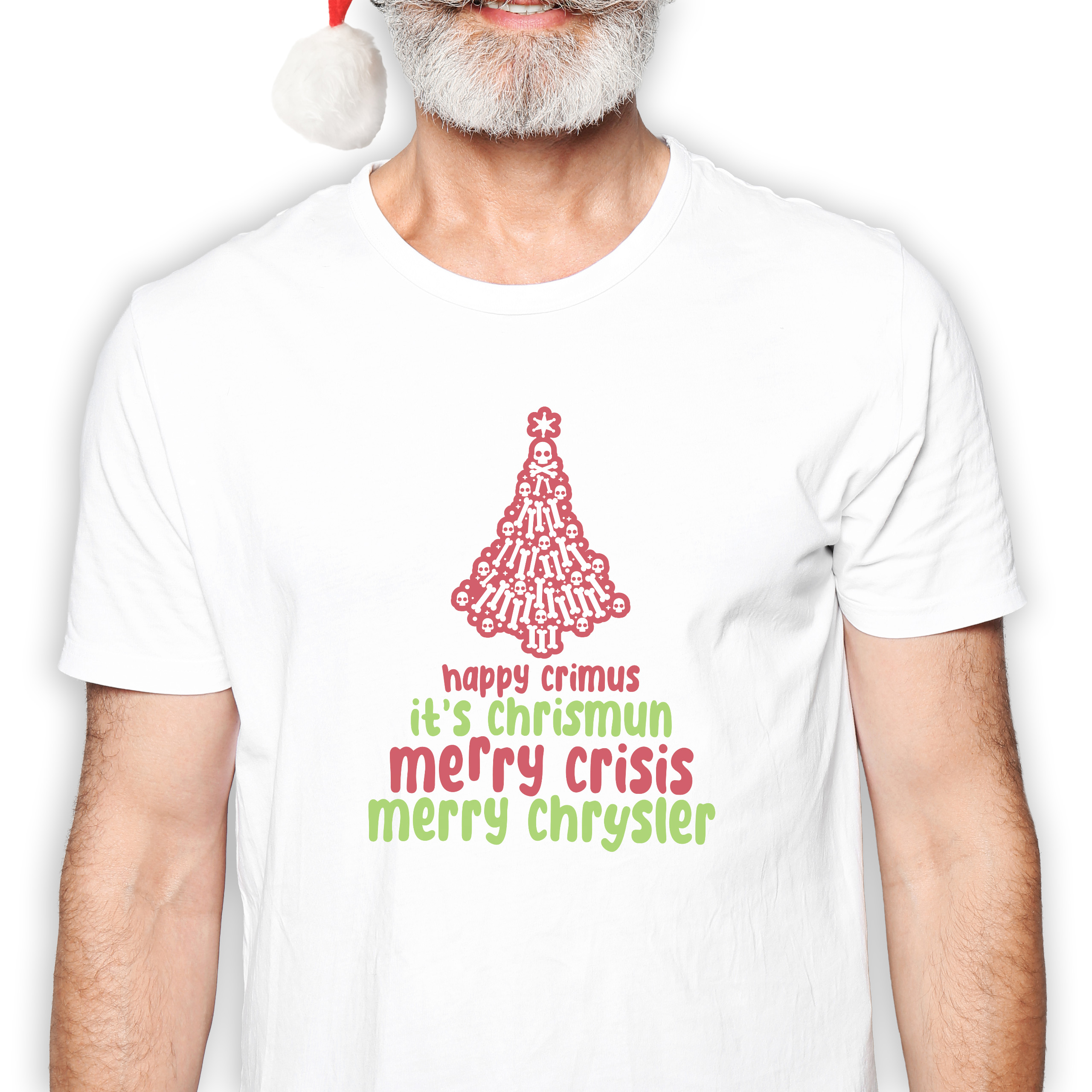 Koszulka męska biała święta ""Happy crimus it's chrismun""