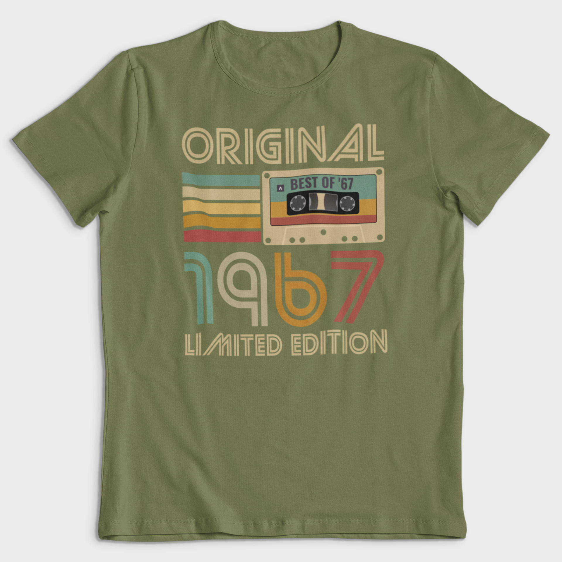 Koszulka męska khaki 1967 kaseta - obrazek 2