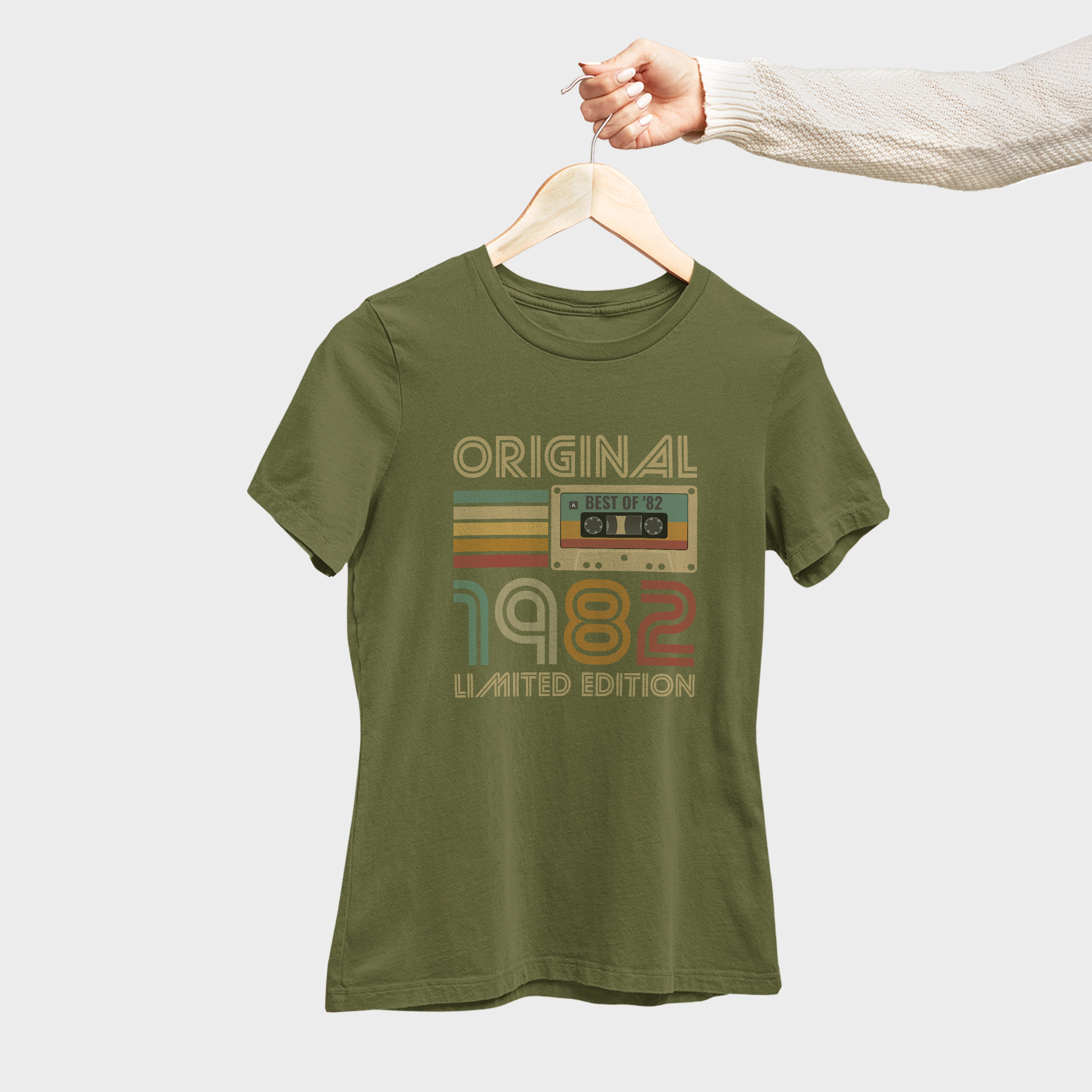 Koszulka damska khaki 1982 kaseta - obrazek 4