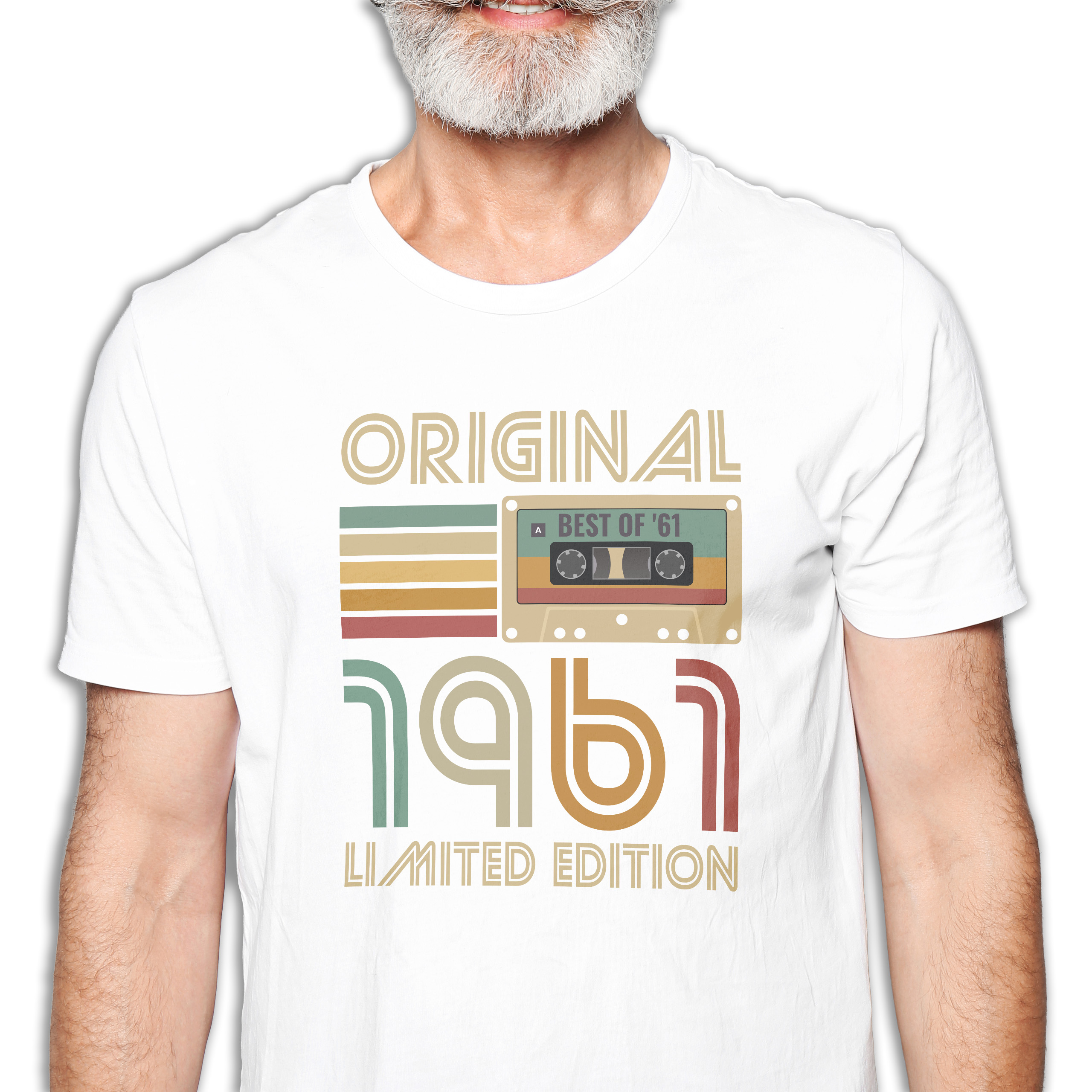 Koszulka męska biała 1961 kaseta