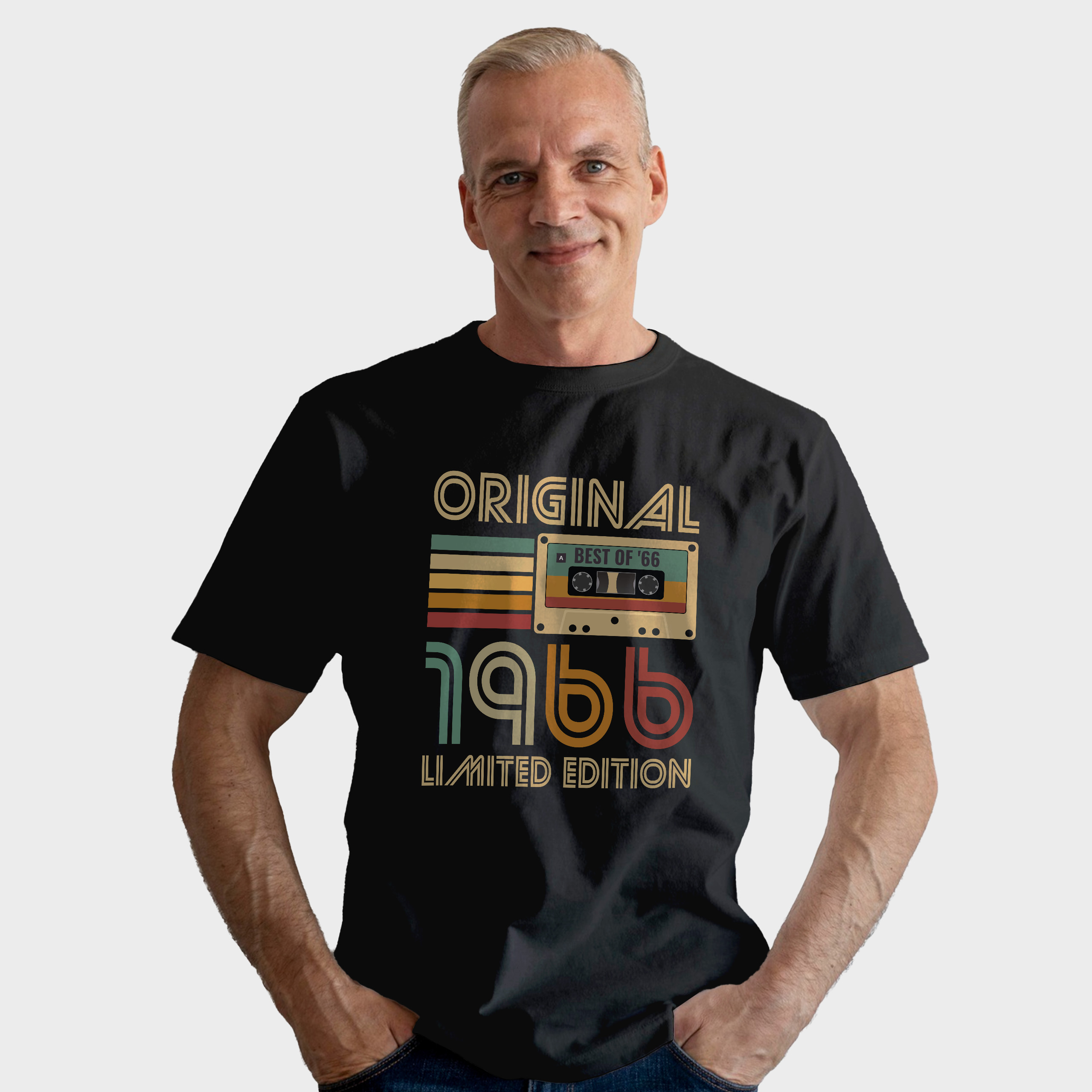 Koszulka męska czarna kaseta rocznik 1966 - obrazek 3