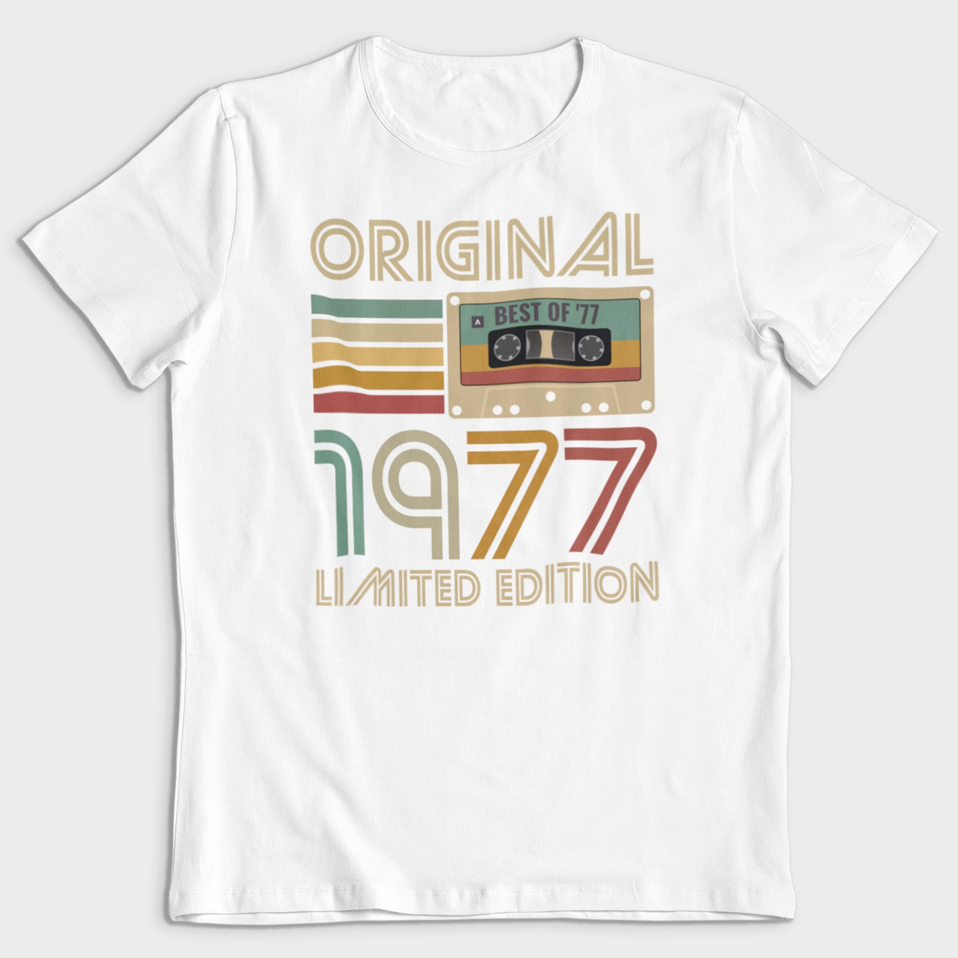 Koszulka męska biała 1977 kaseta - obrazek 2
