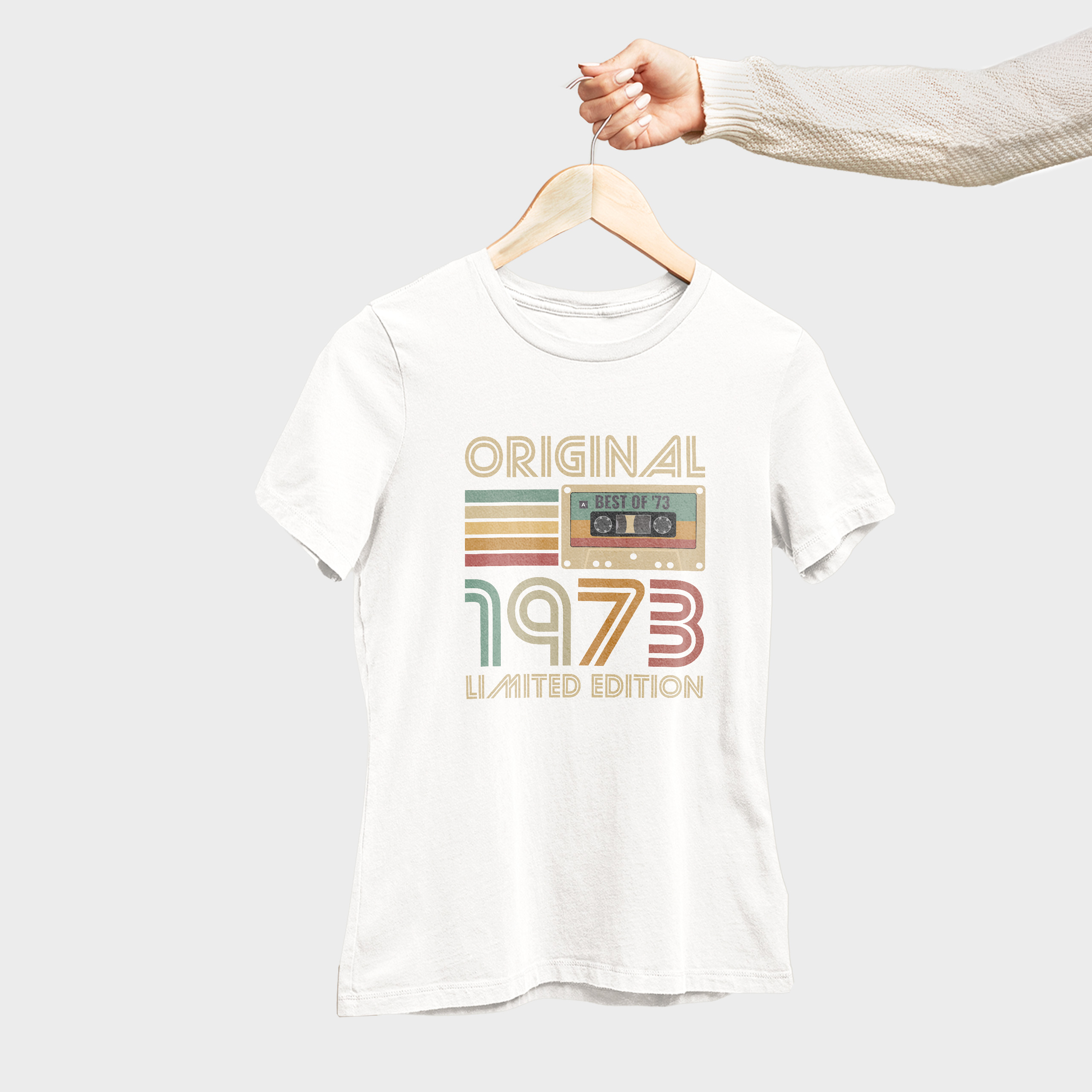 Koszulka damska biała 1973 kaseta - obrazek 4