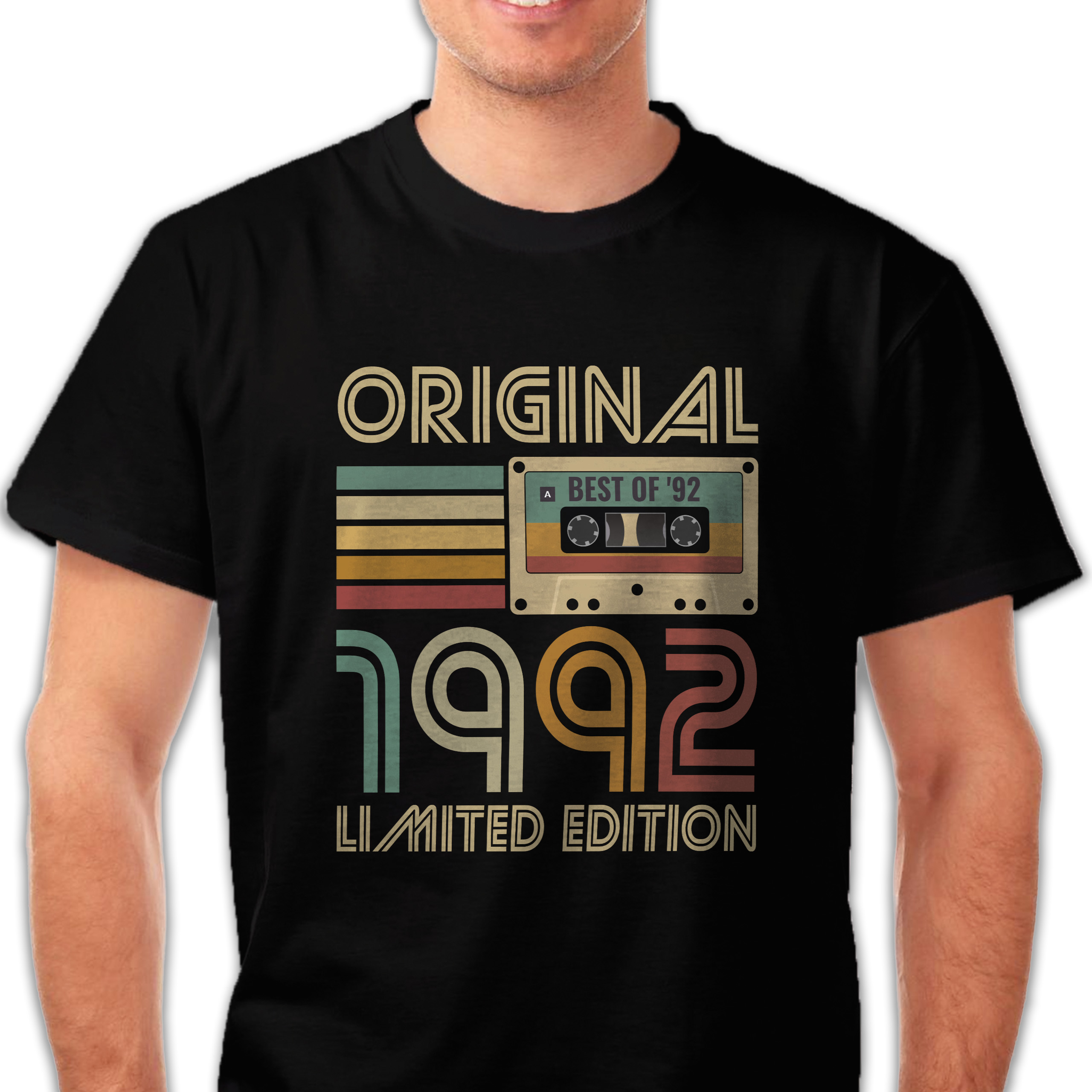 Koszulka męska czarna kaseta rocznik 1992