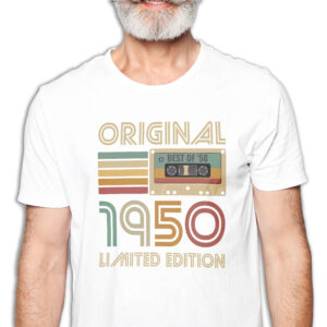 Koszulka męska biała 1950 kaseta