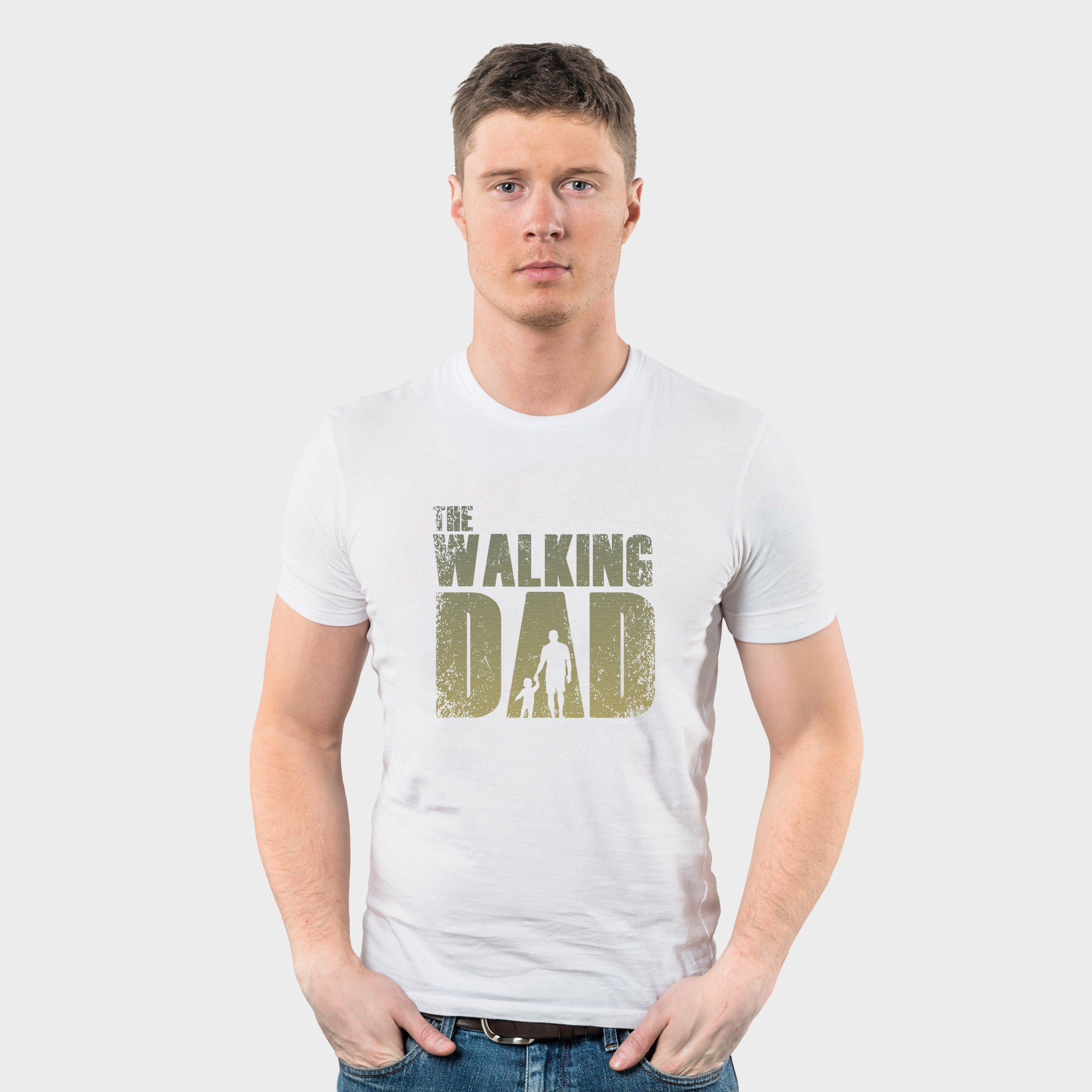 Koszulka męska biała "The Walking Dad"