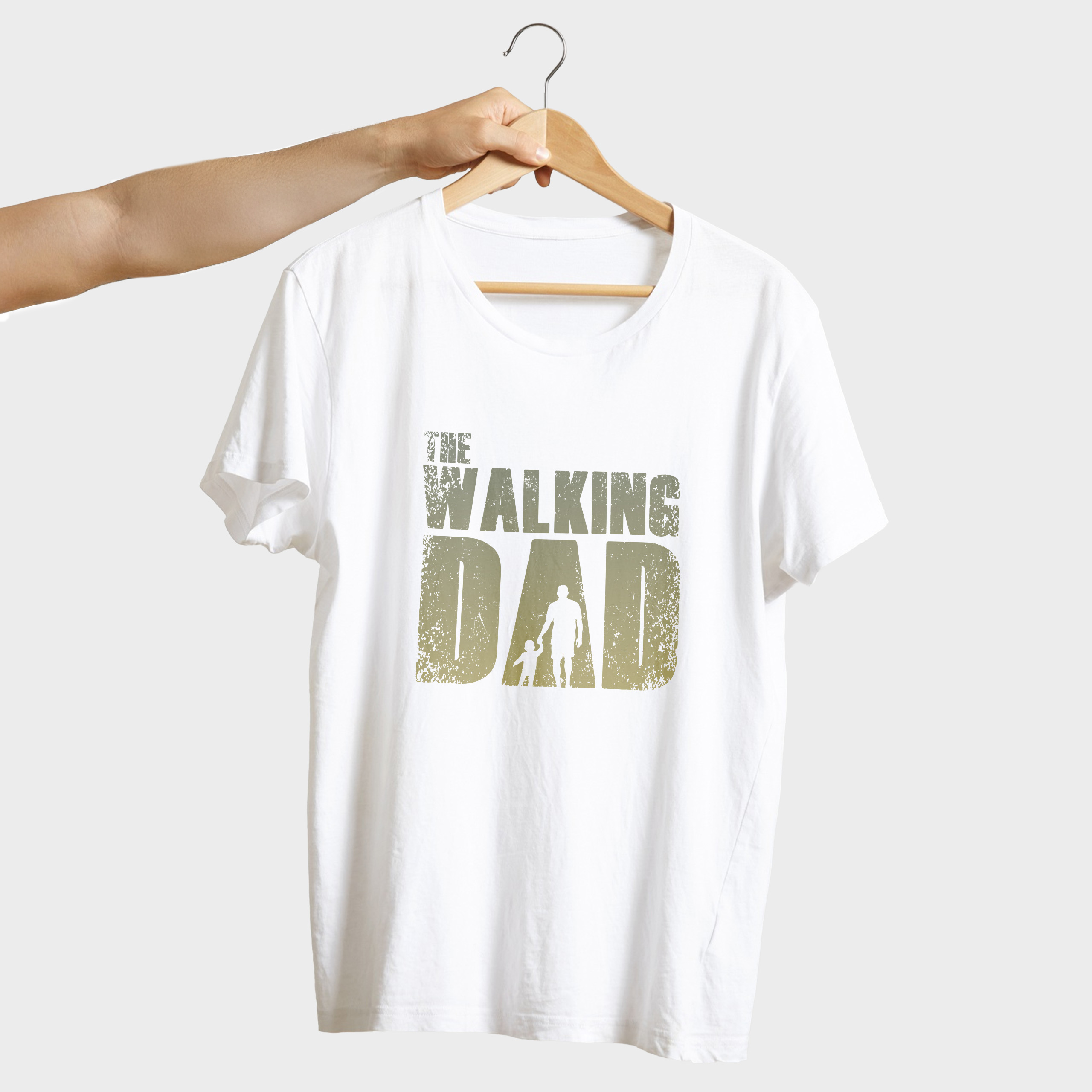 Koszulka męska biała "The Walking Dad" - obrazek 2