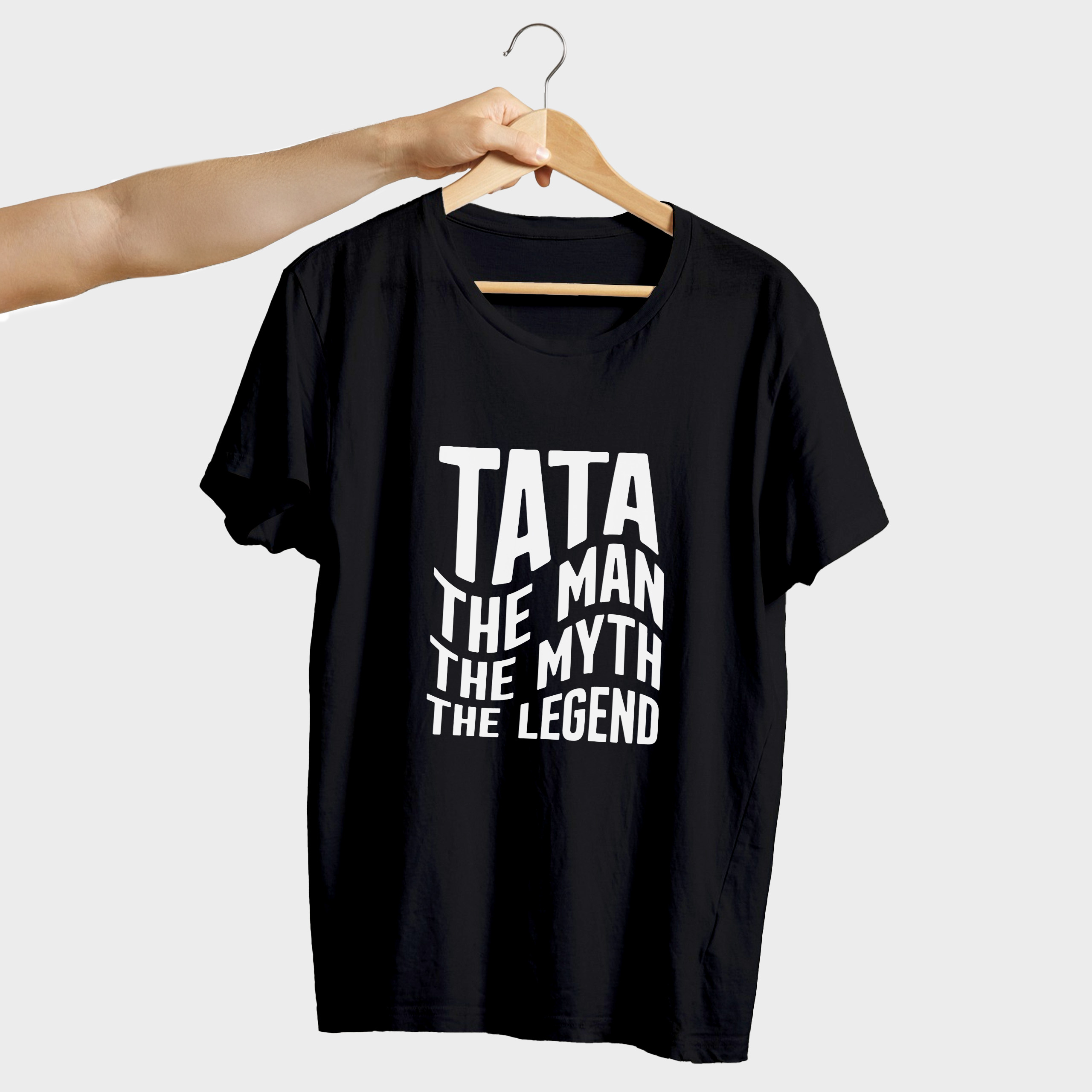 Koszulka męska czarna "Tata Człowiek Mit Legenda" - obrazek 2